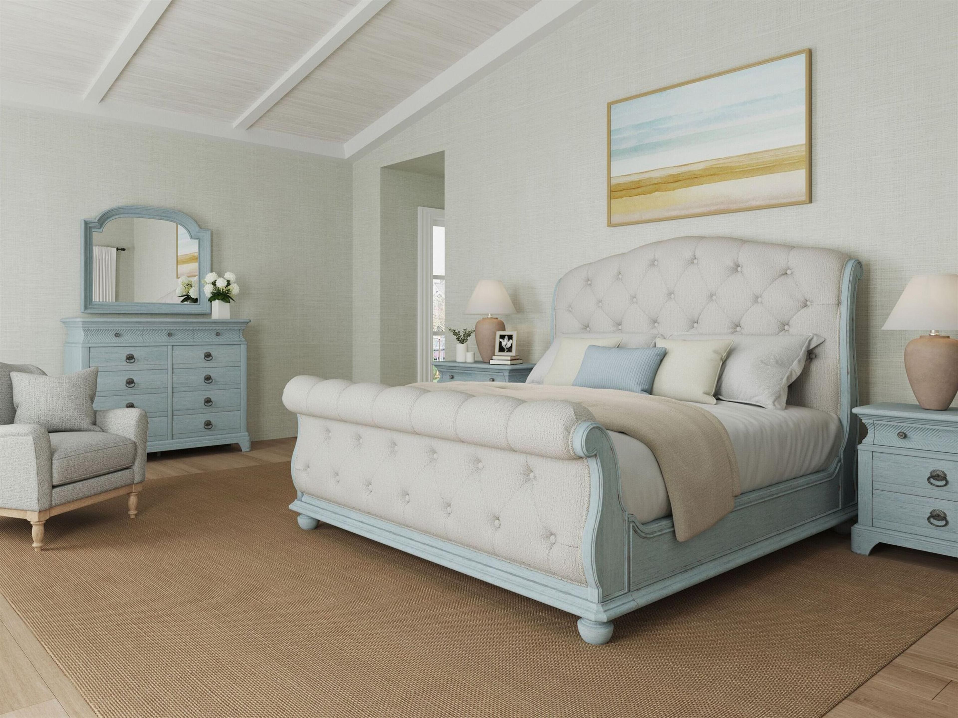 A.R.T Furniture Summer Creek Blue Oak Wood Bedroom Set