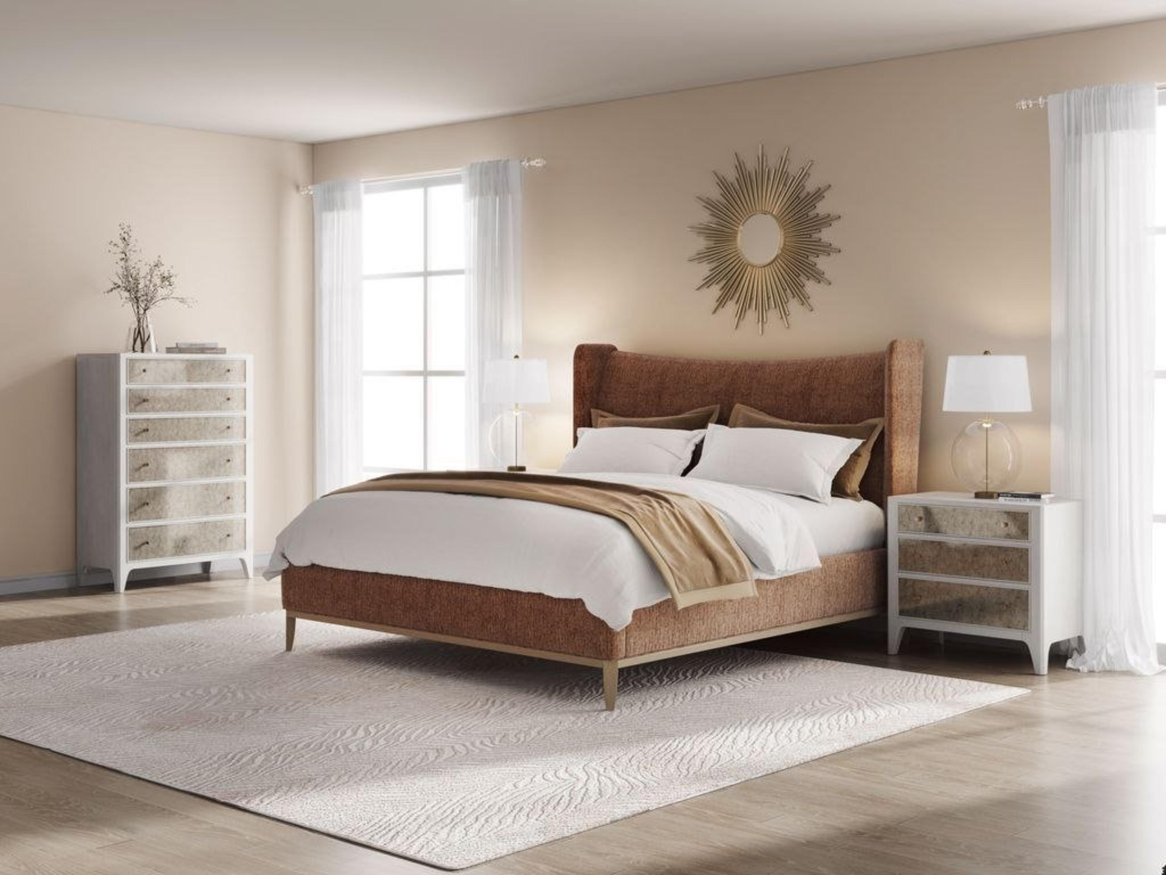 A.R.T Furniture Upholstery Bed Program Brown Bedroom Set