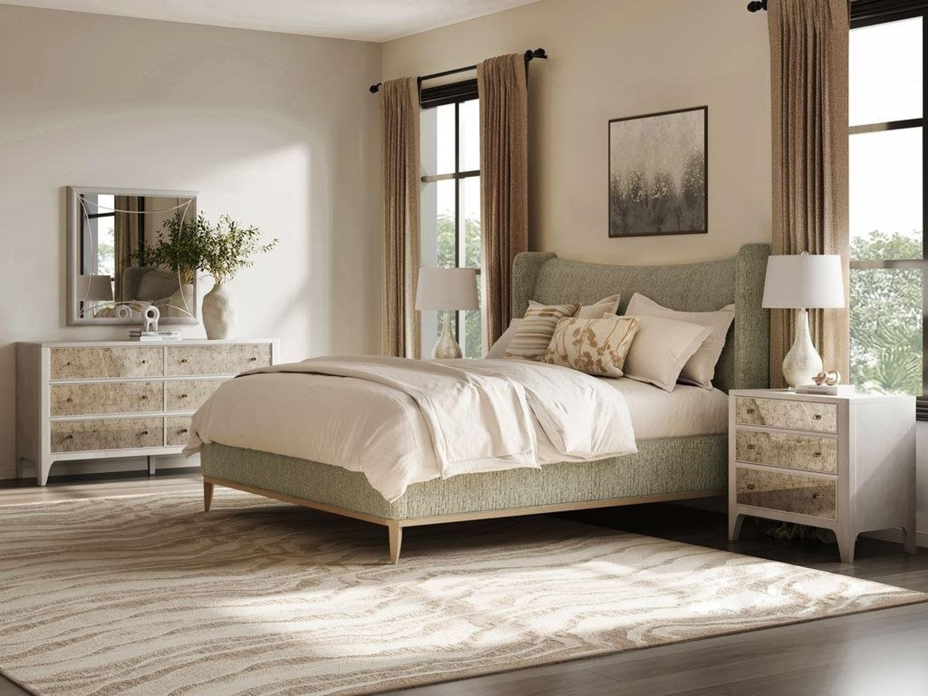 A.R.T Furniture Upholstery Bed Program Green Bedroom Set