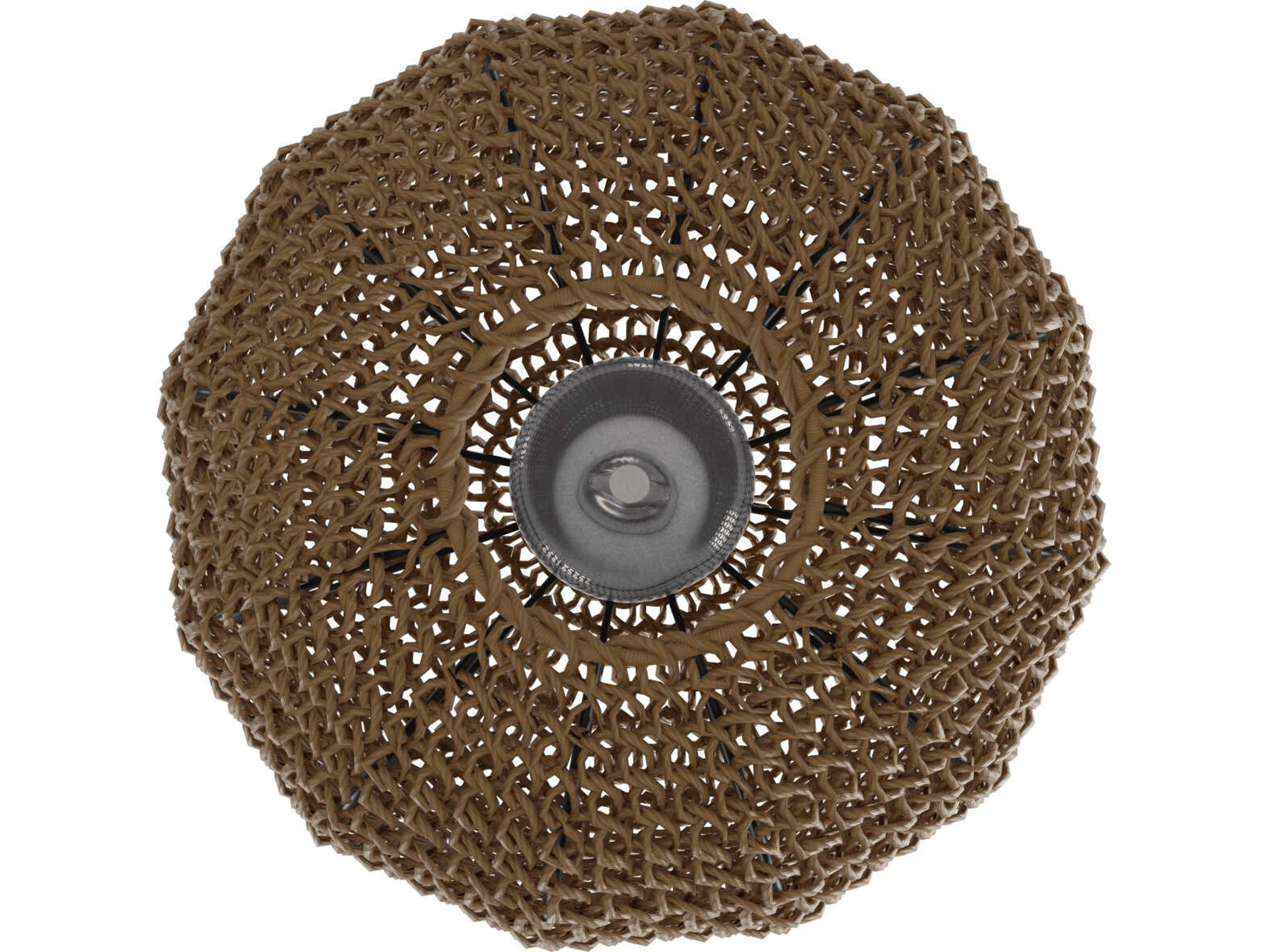 Avenue Lighting Malibu 1-Light Natural Hemp Rope Brown Round Mini Pendant