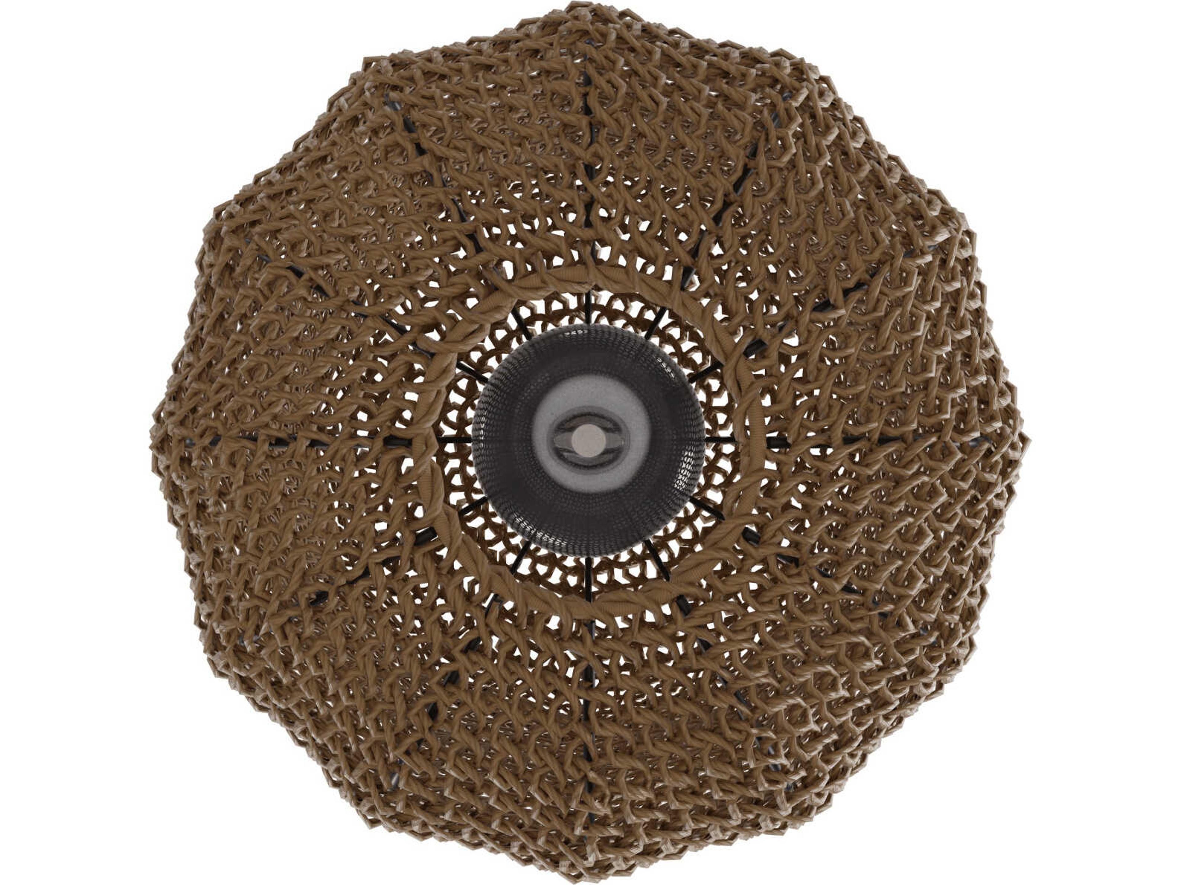 Avenue Lighting Malibu 1-Light Natural Hemp Rope Brown Cylinder Mini Pendant