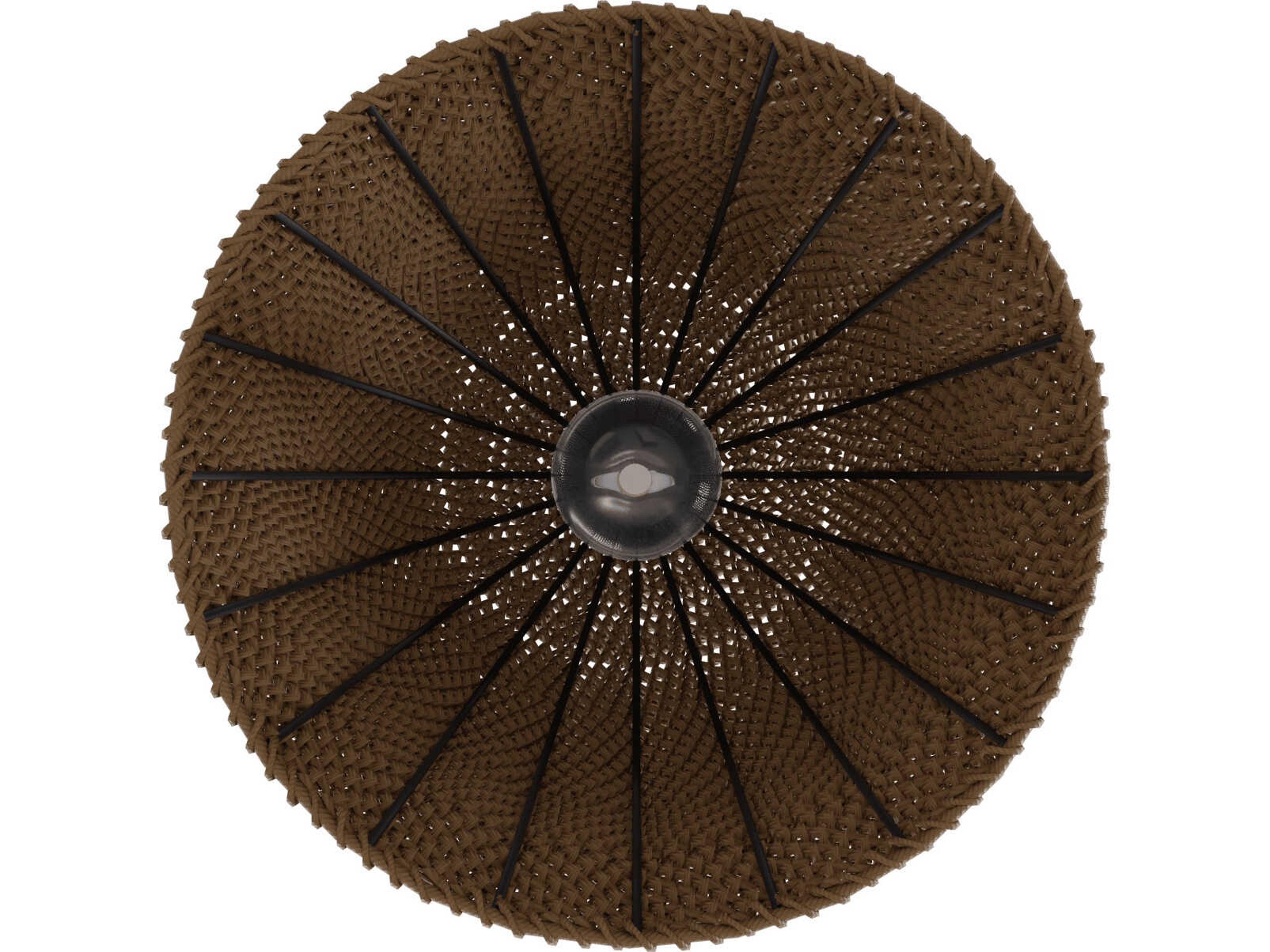 Avenue Lighting Malibu 1-Light Natural Hemp Rope Brown Bell Pendant