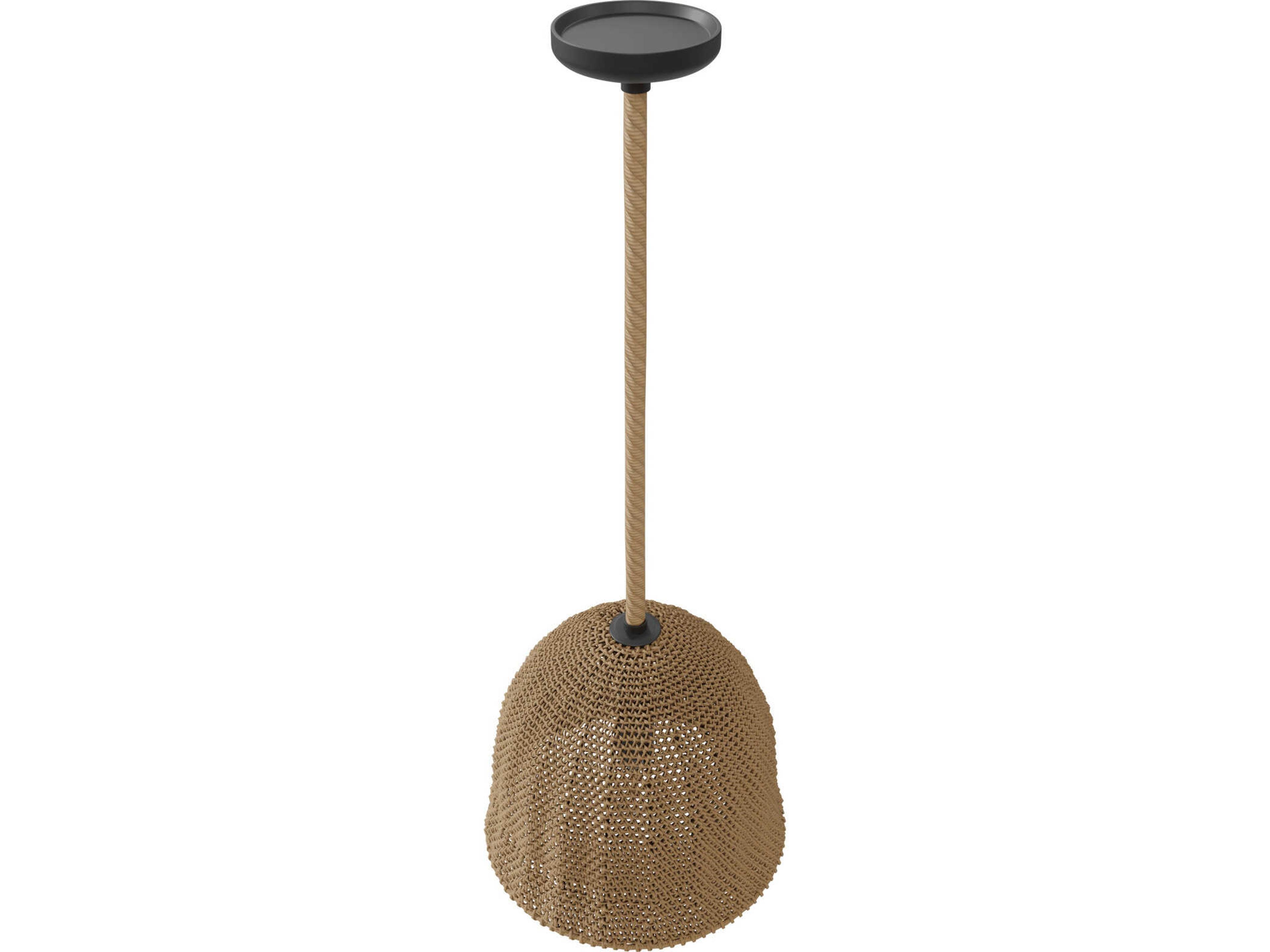 Avenue Lighting Malibu 1-Light Natural Hemp Rope Brown Bell Pendant