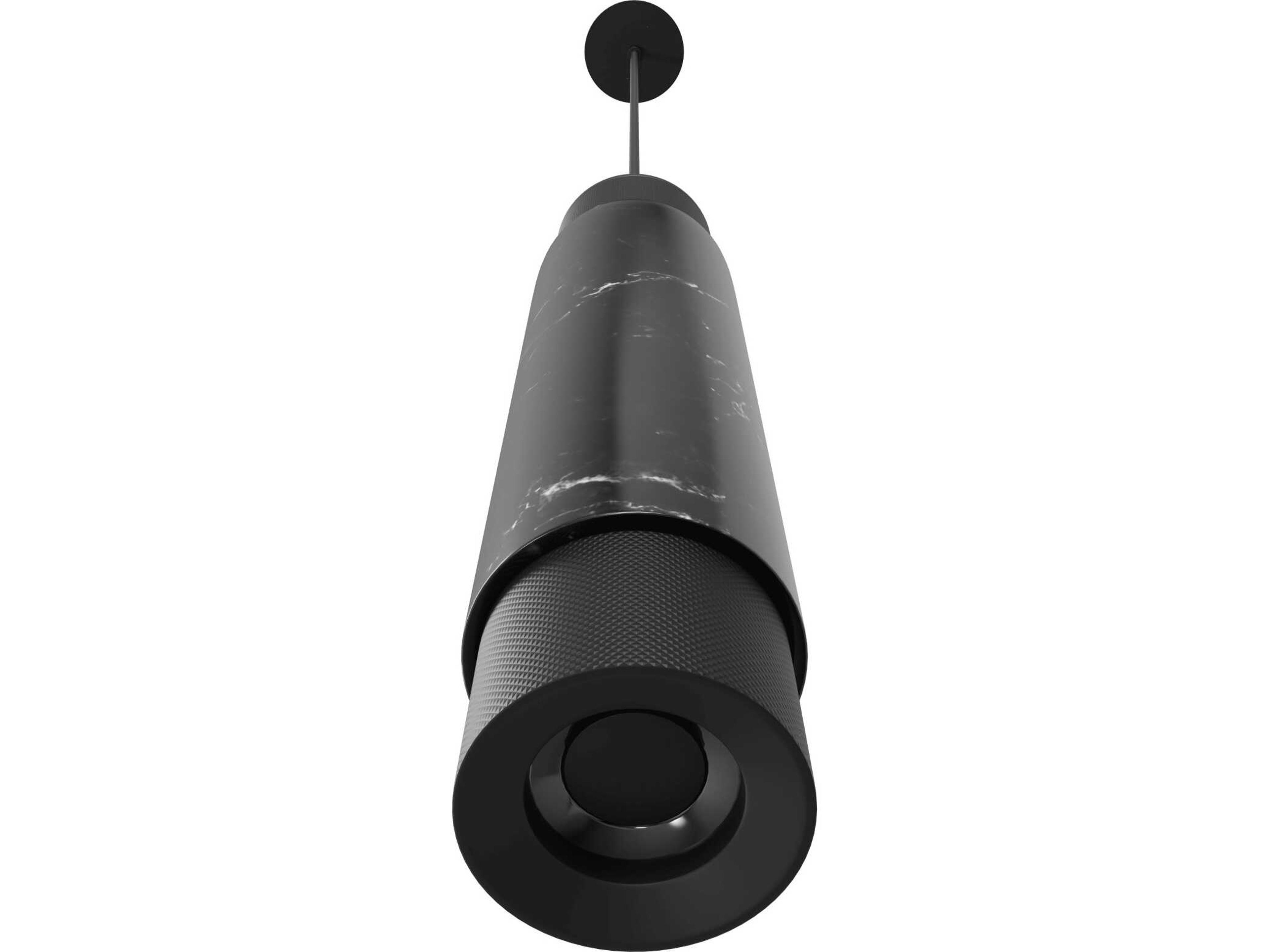 Avenue Lighting Cicada 1-Light Black Marble Cylinder Mini Pendant
