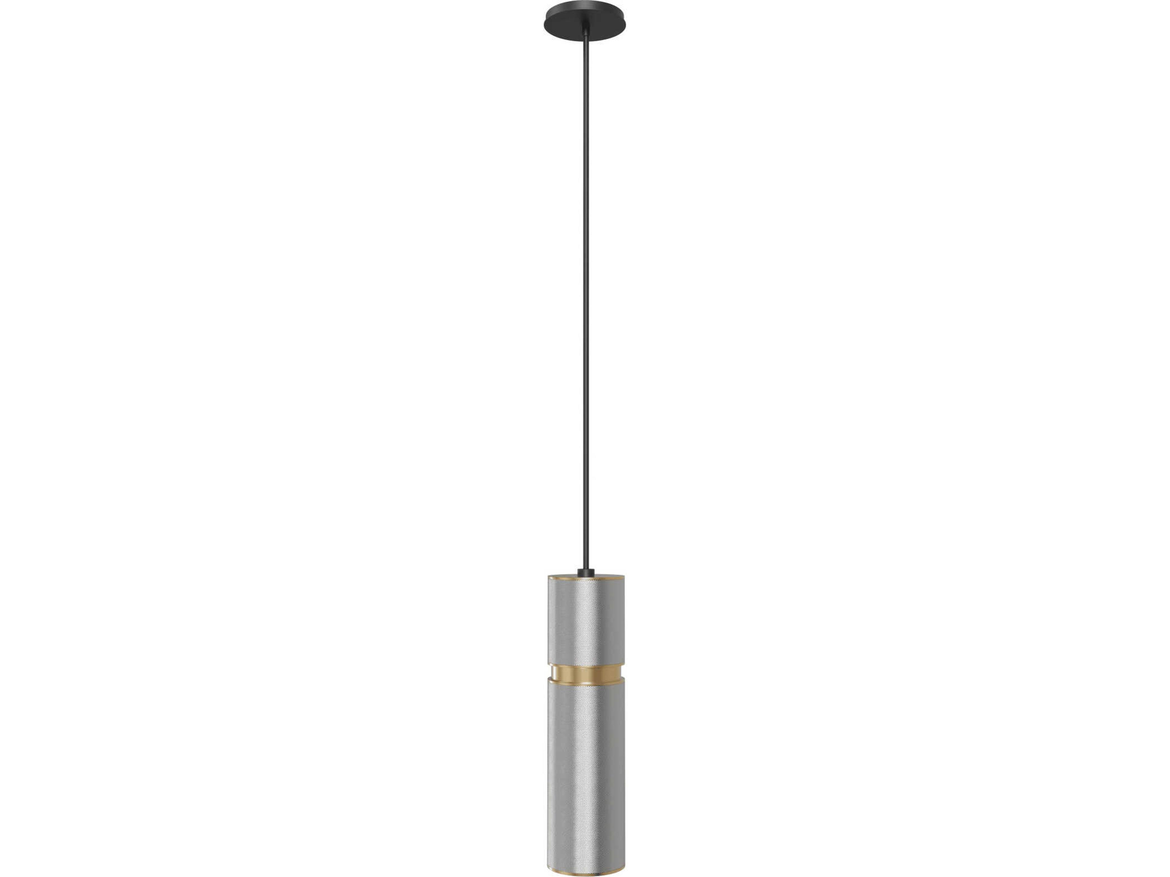 Cicada Collection Pendant Light in Knurled Light Grey and Brass