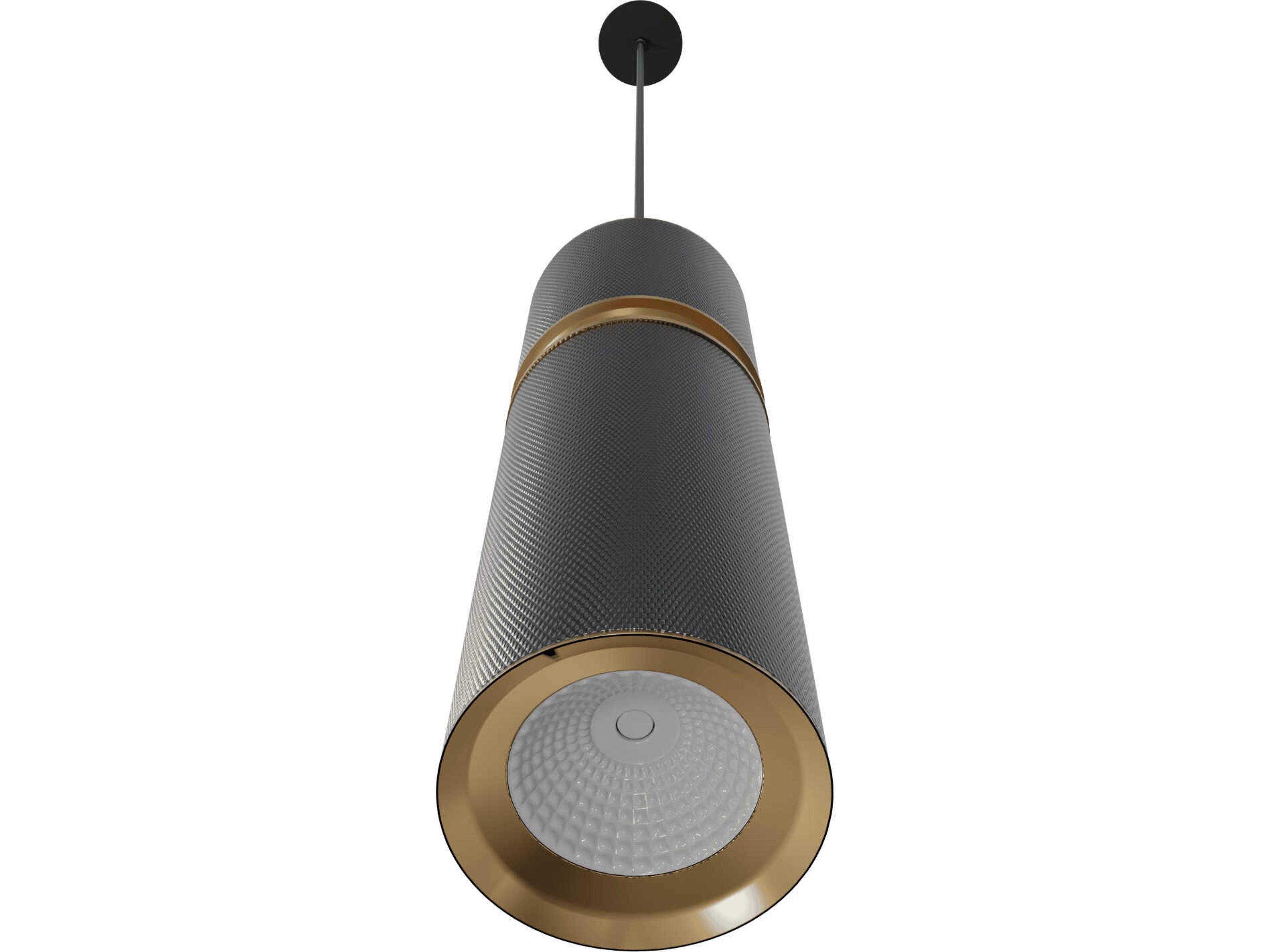 Avenue Lighting Cicada 1-Light Knurled Dark Grey Brass Cylinder Mini Pendant