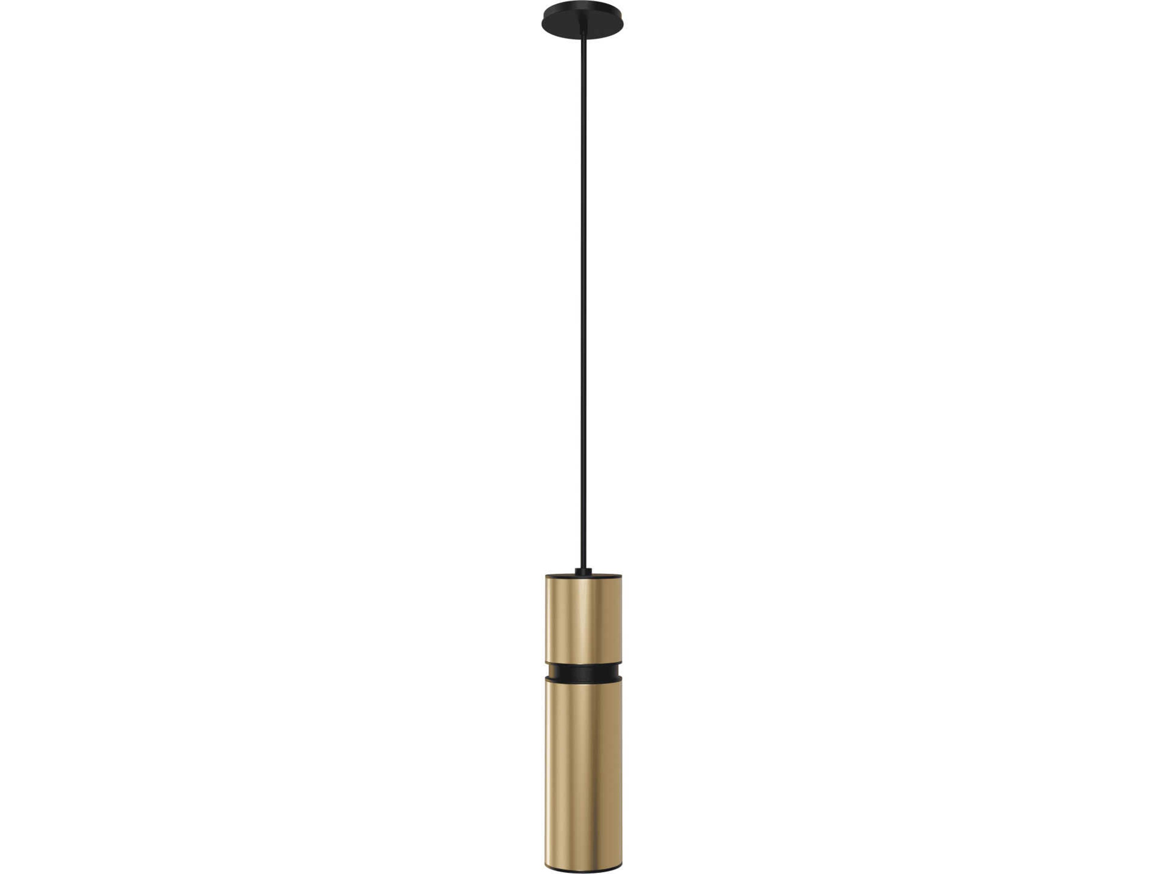 Cicada Pendant Light in Smooth Brass and Black