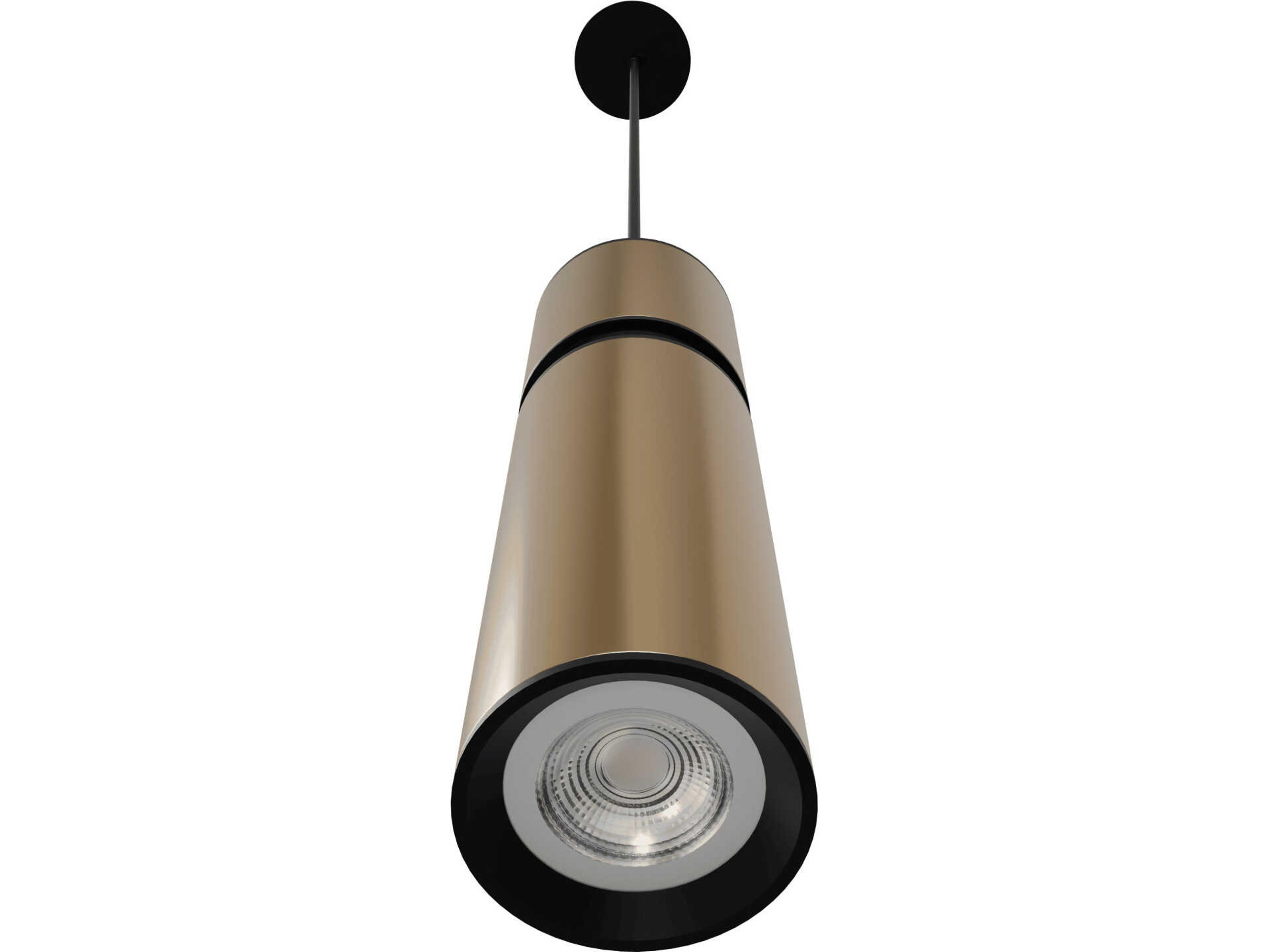 Avenue Lighting Cicada 1-Light Smooth Brass Black Cylinder Mini Pendant