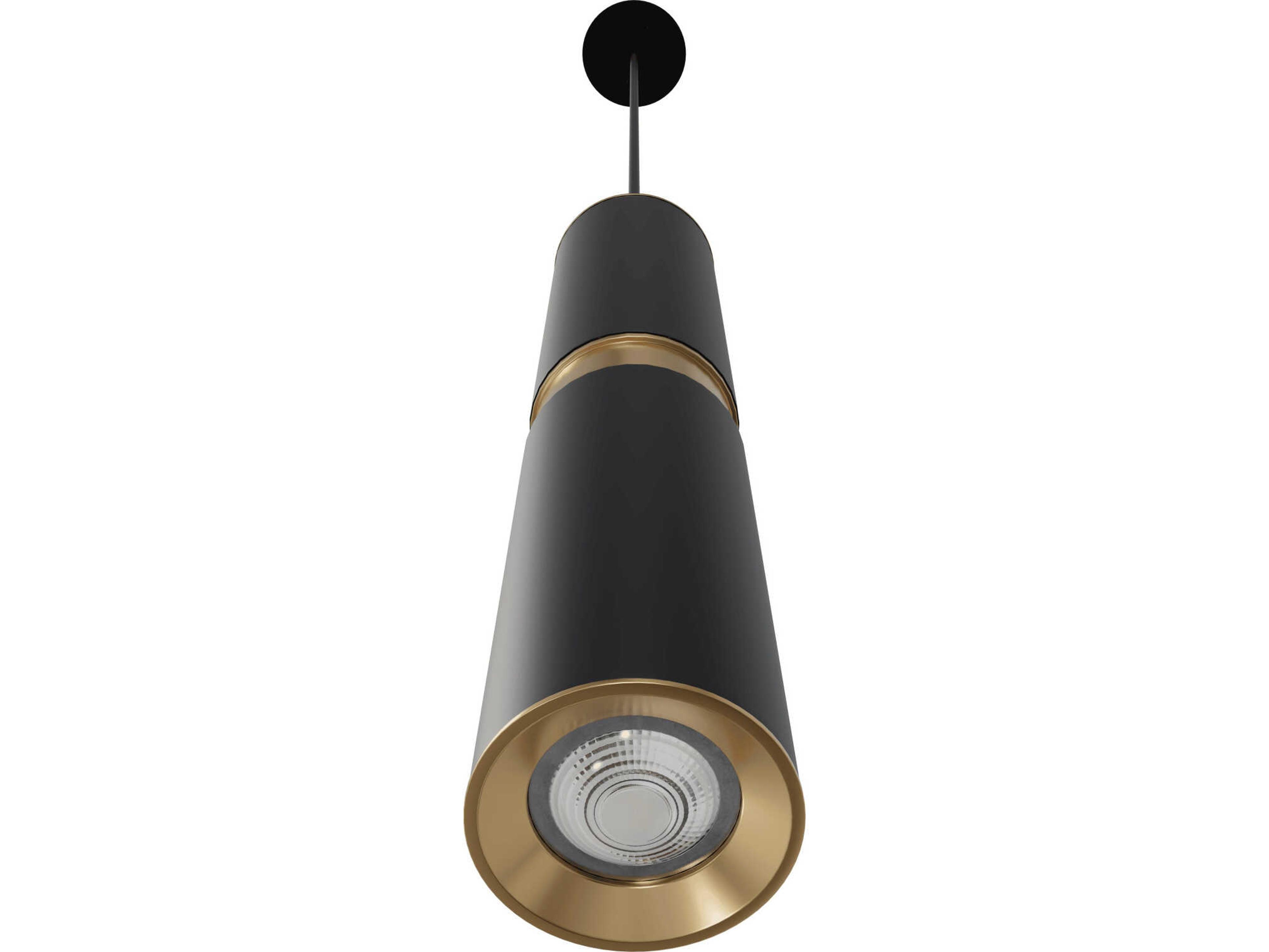Avenue Lighting Cicada 1-Light Black Knurled Brass Cylinder Mini Pendant