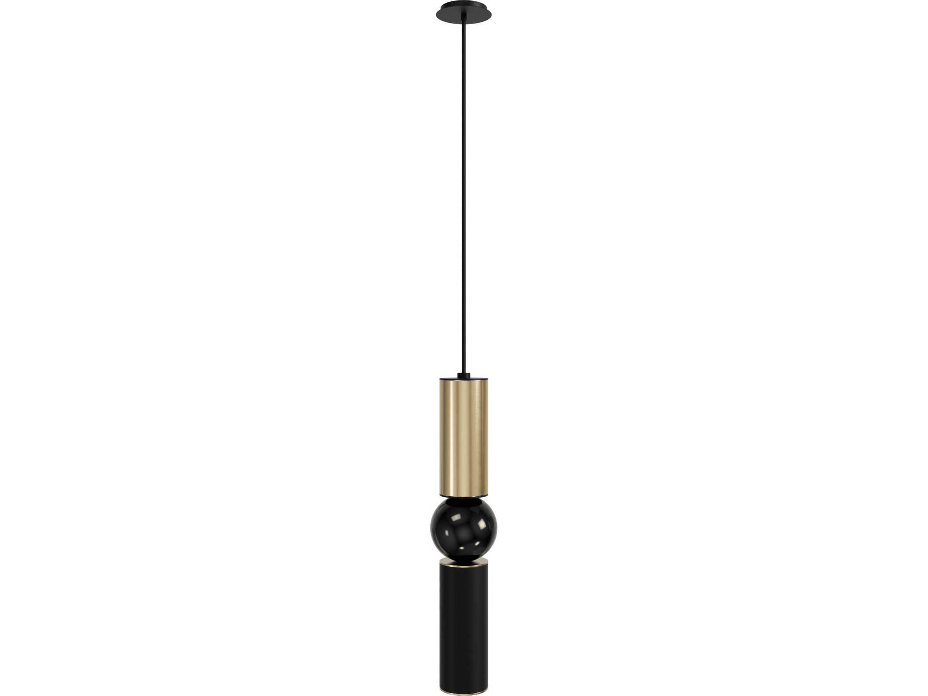 Cicada LED Mini Pendant Light in Brushed Brass and Black