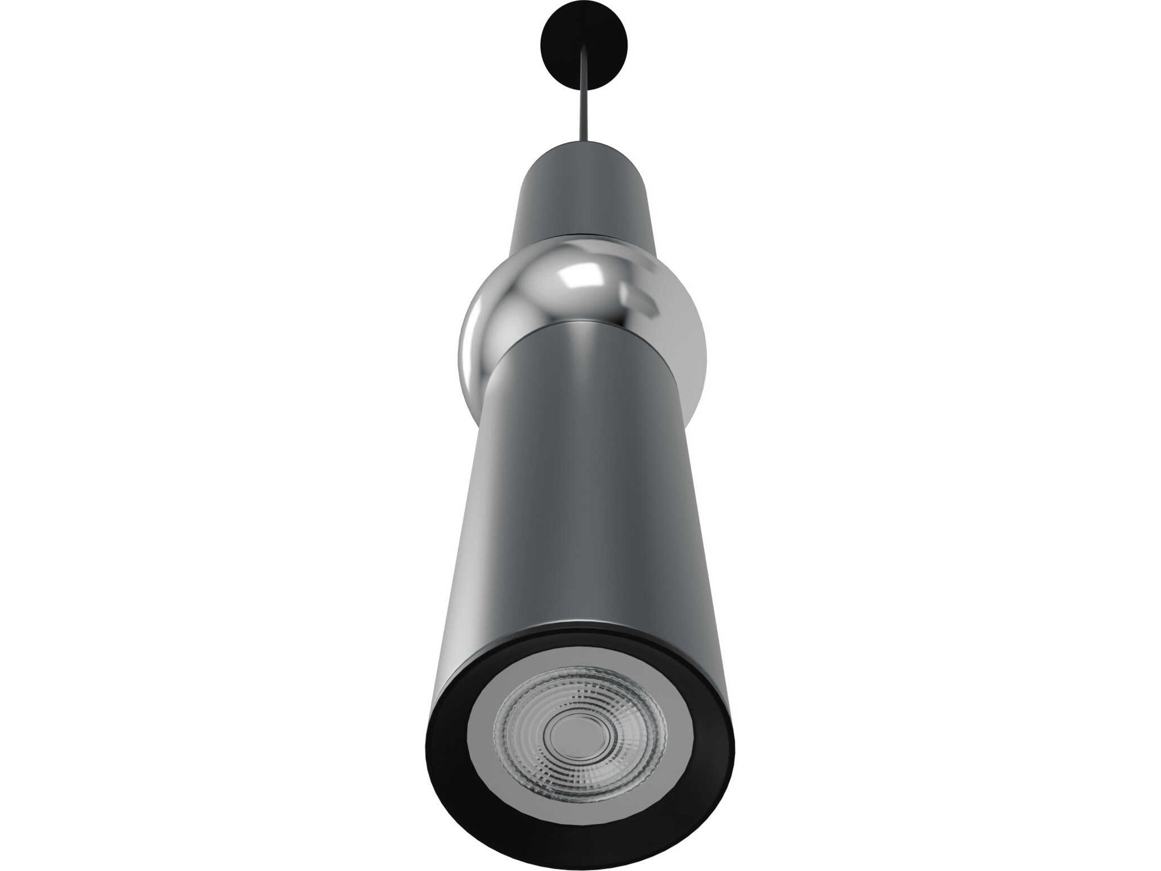 Avenue Lighting Cicada 1-Light Grey Chrome Cylinder Mini Pendant