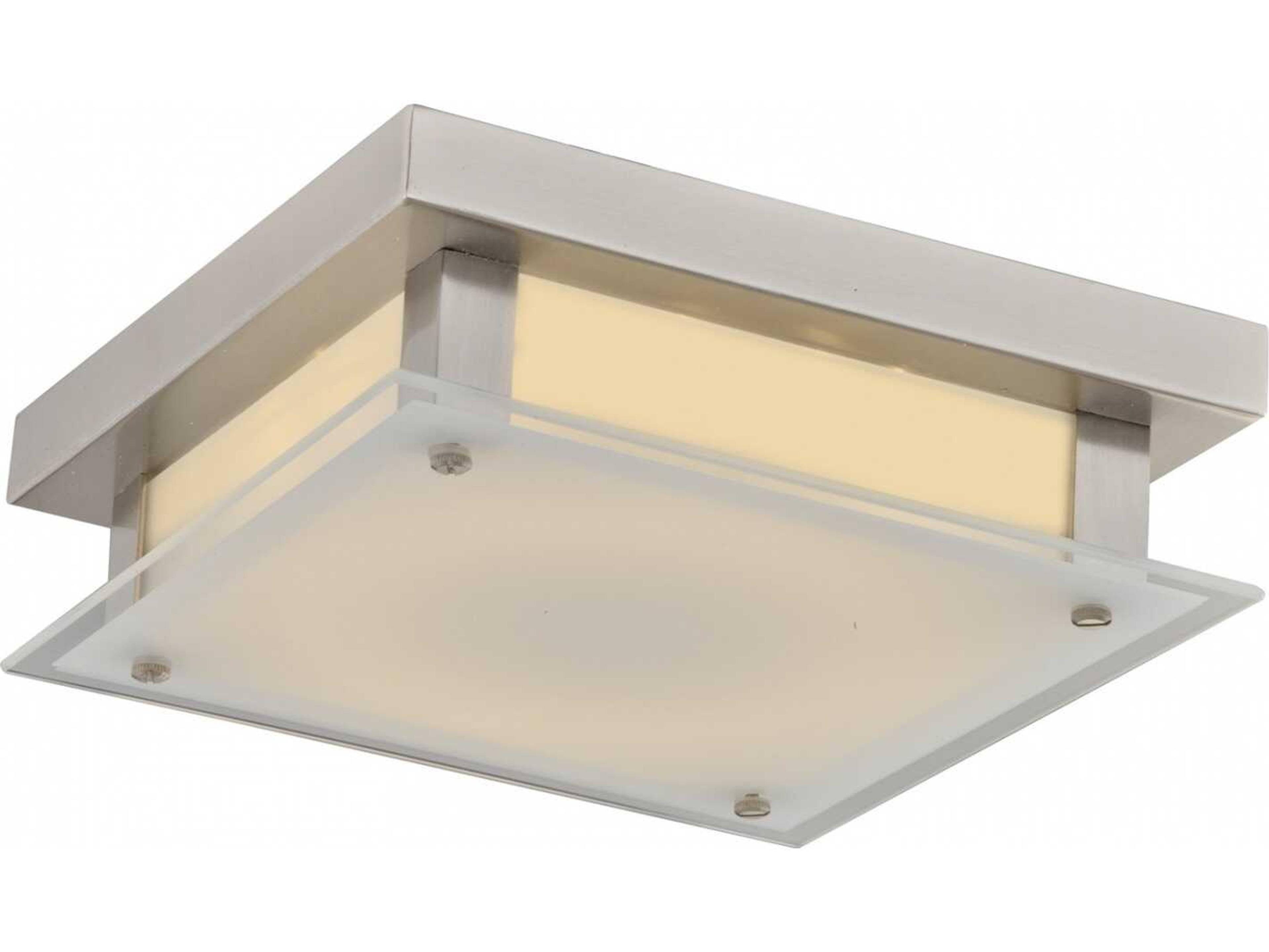 Cermack St LED Flush Mount Brushed Nickel Square Ceiling Fixture