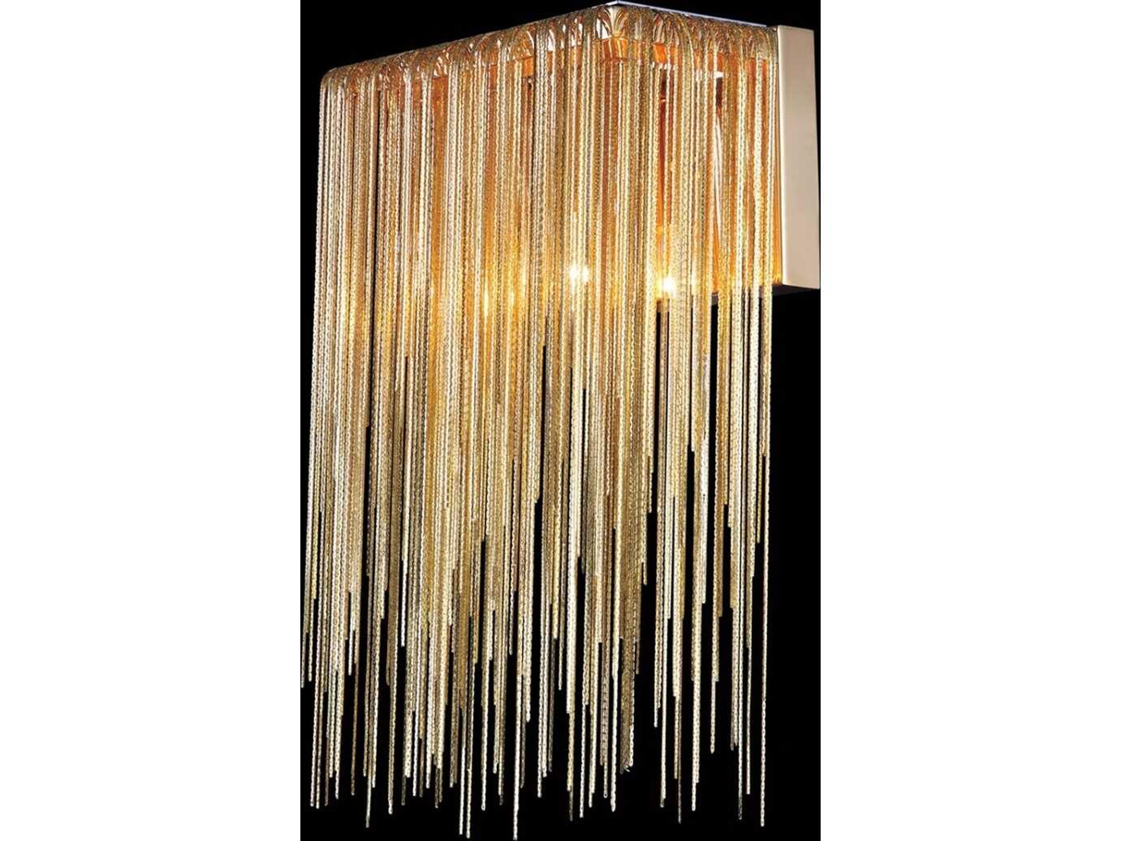 Fountain Ave Wall Sconce Gold Jeweled Chain