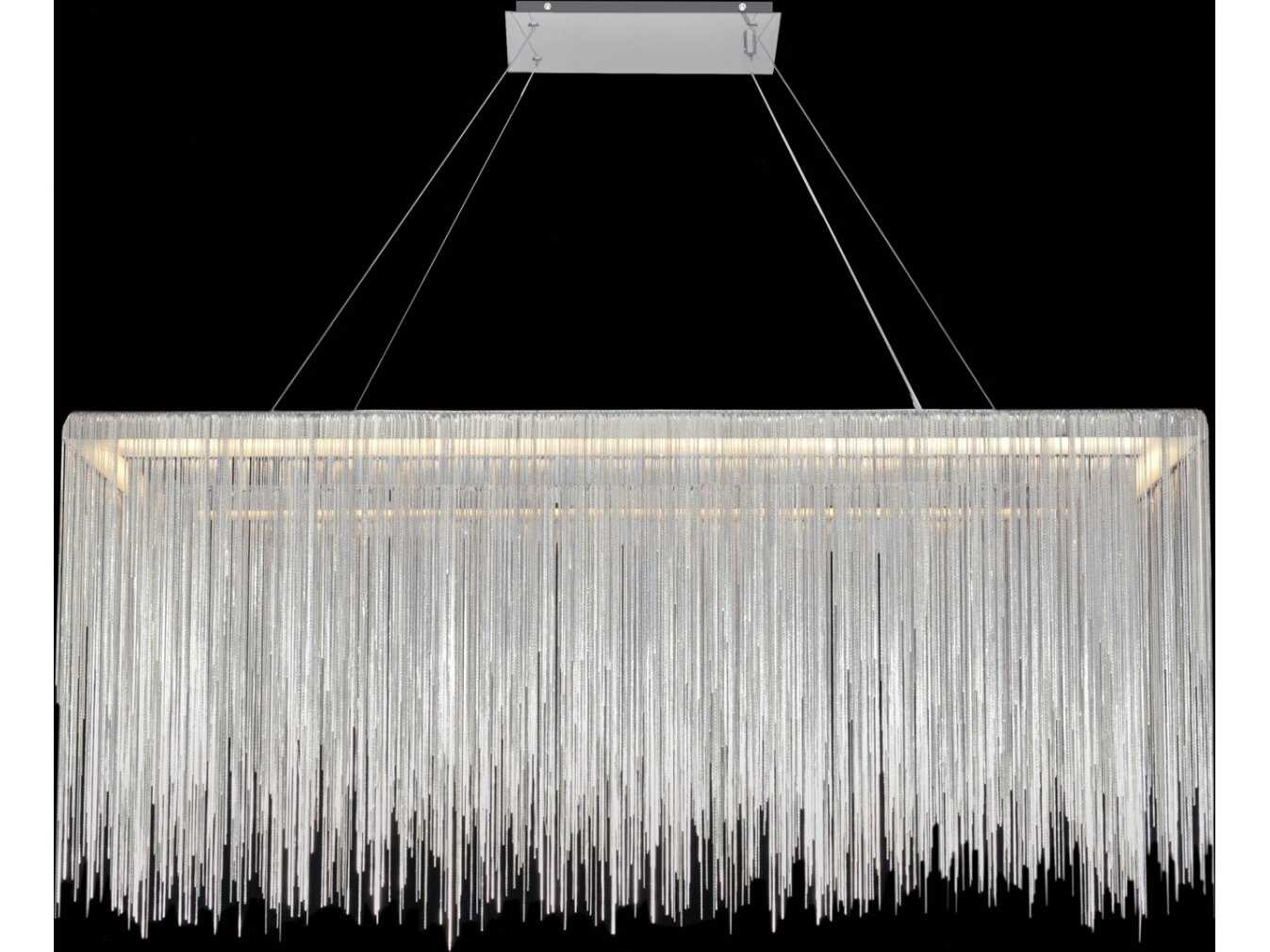 Fountain Ave Linear Chandelier Modern Chrome LED