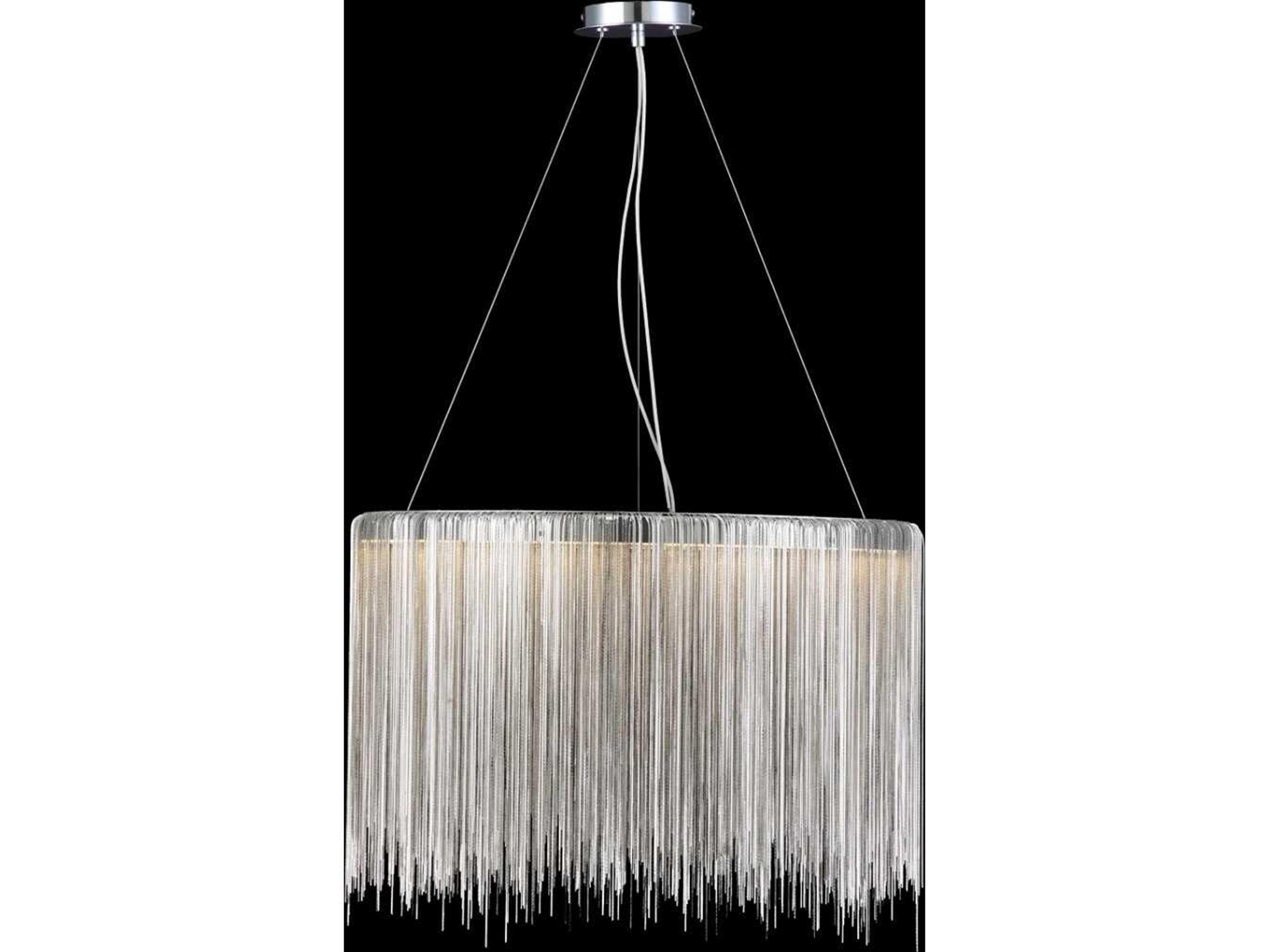 Fountain Ave Round LED Chandelier Modern Chrome