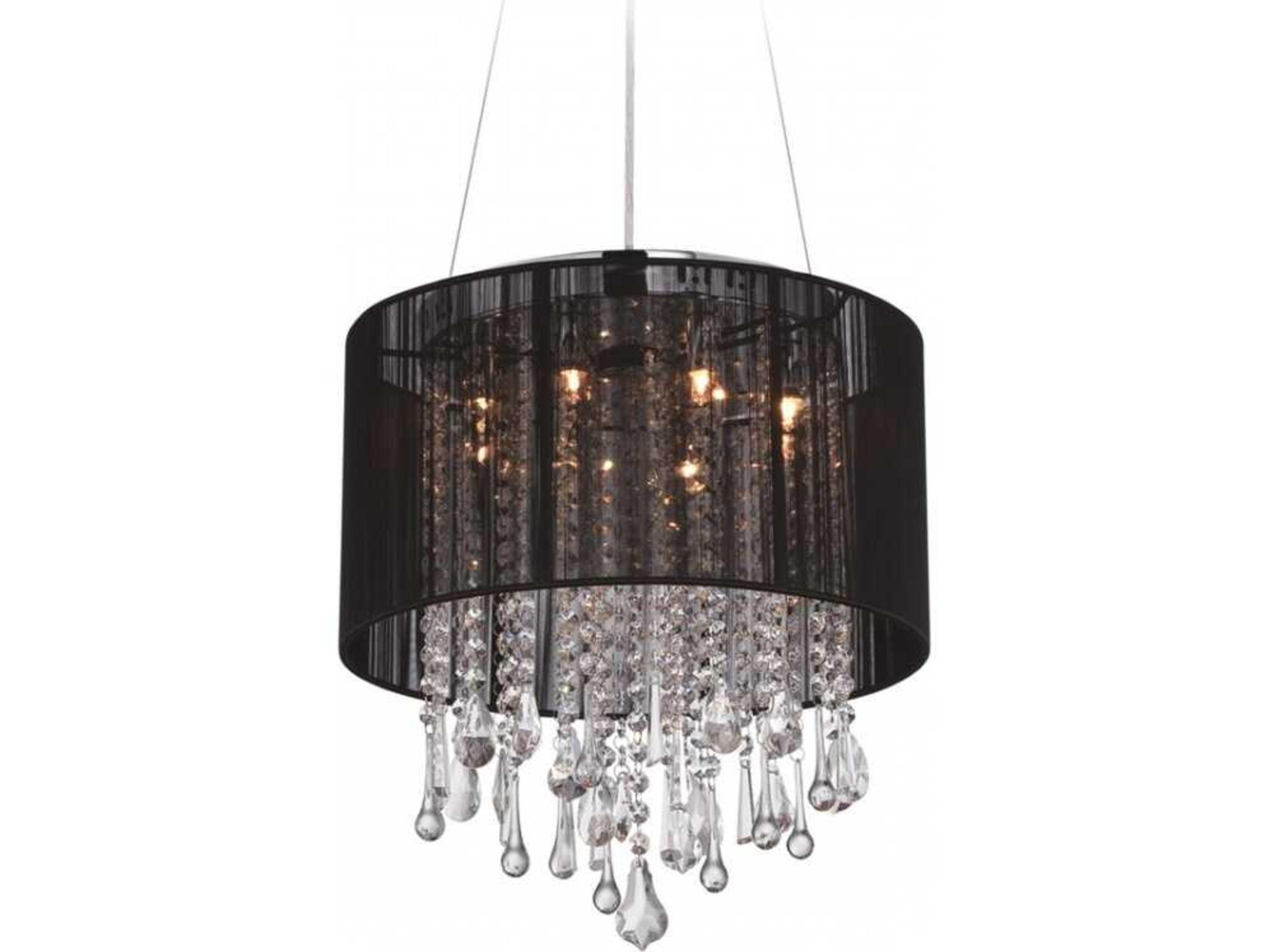 Beverly Dr. 16-Inch Round Chandelier Black Silk String Shade