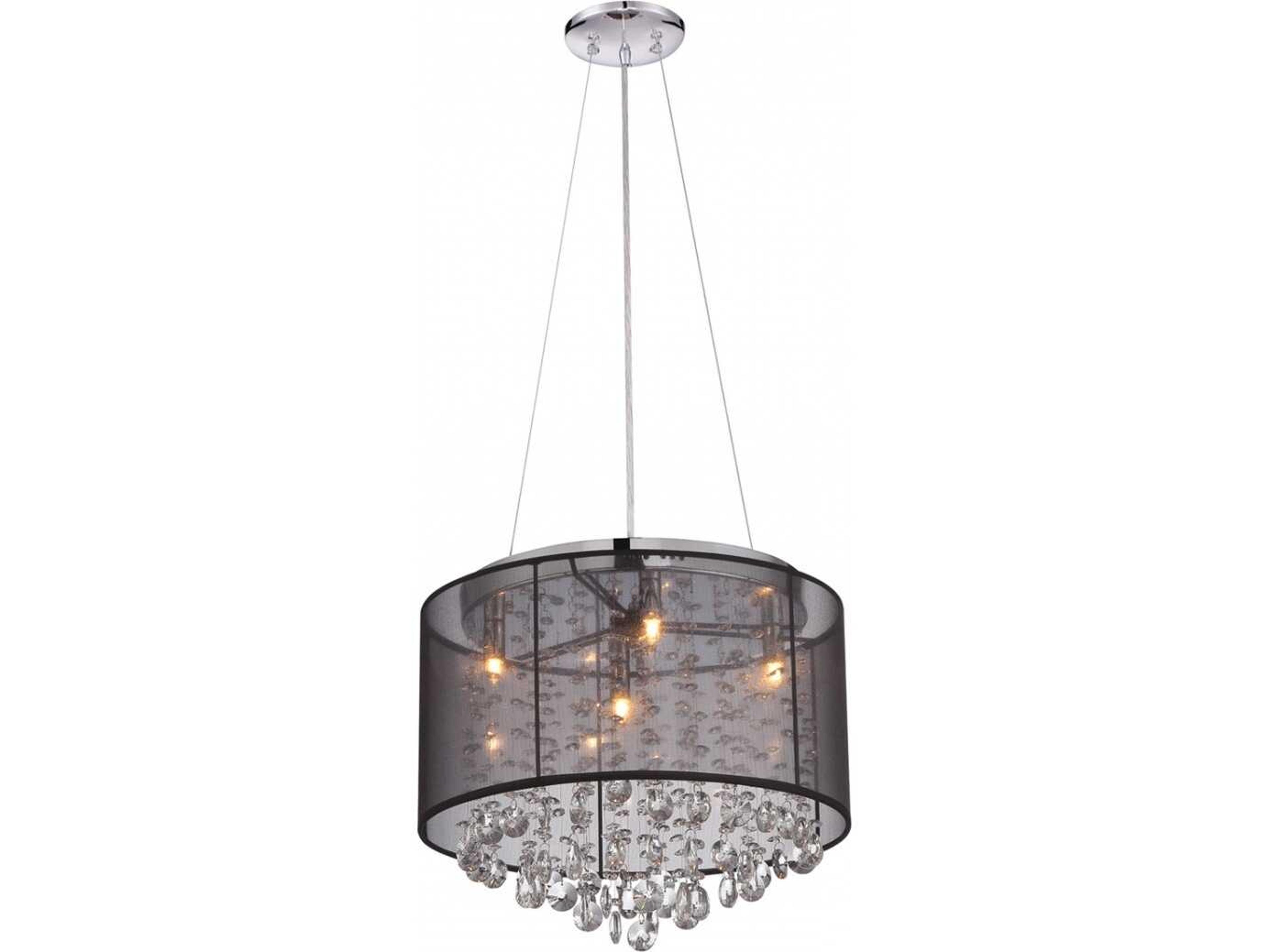 Riverside Convertible Ceiling Light Black Organza Silk Shade