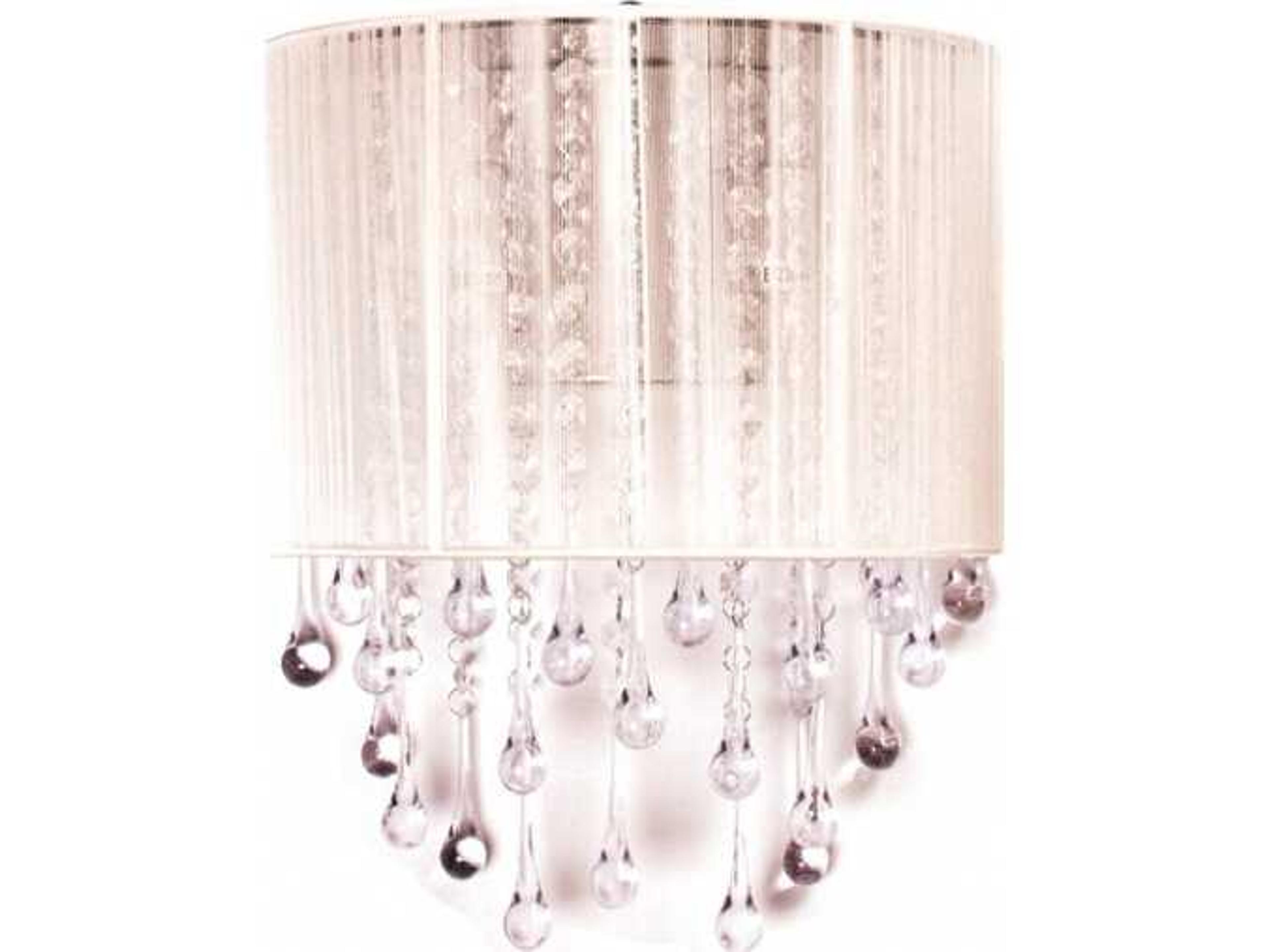 Beverly Dr Wall Sconce in White Silk and Crystal