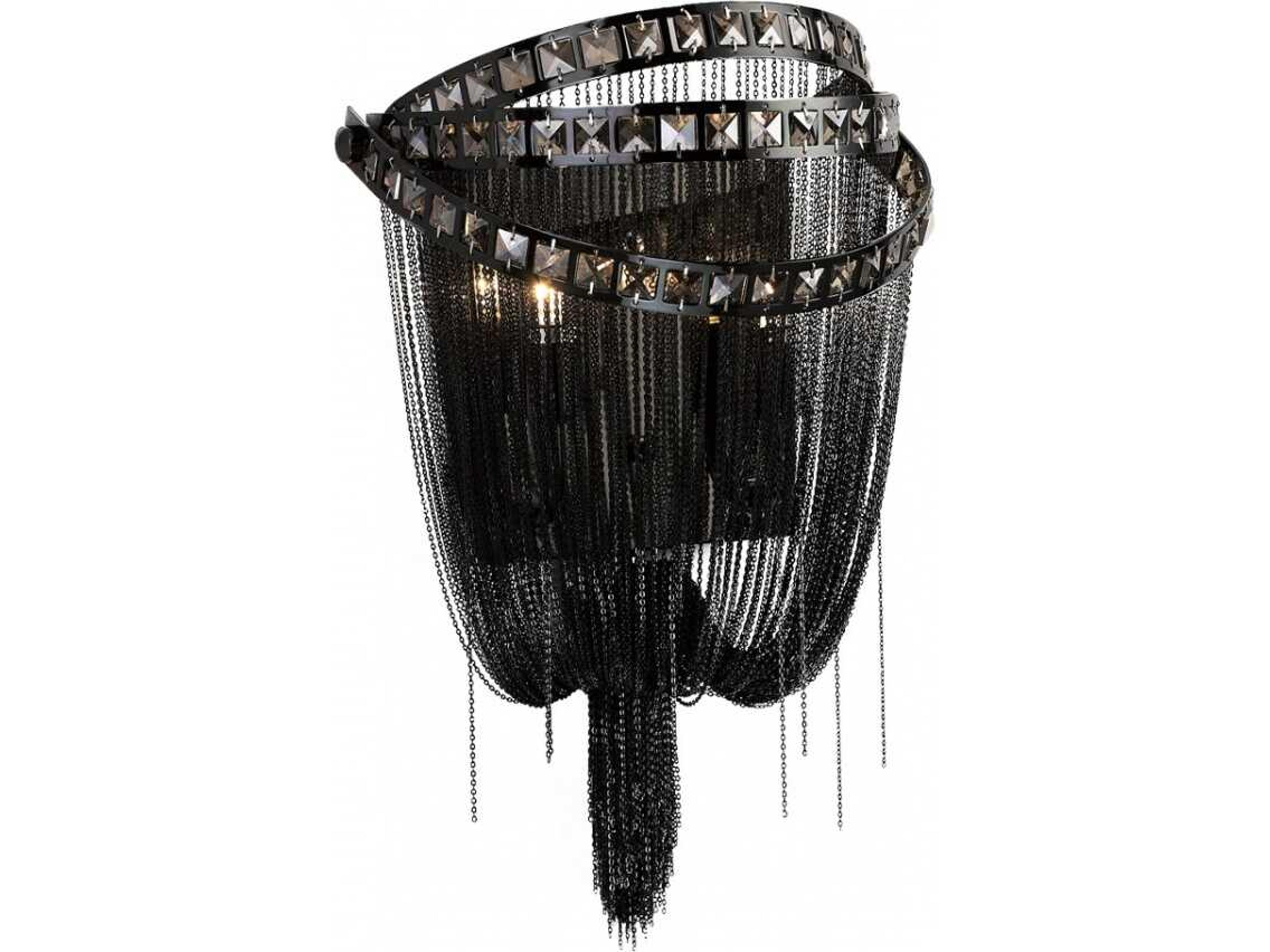 Wilshire Blvd Wall Sconce with Draped Chain and Crystals