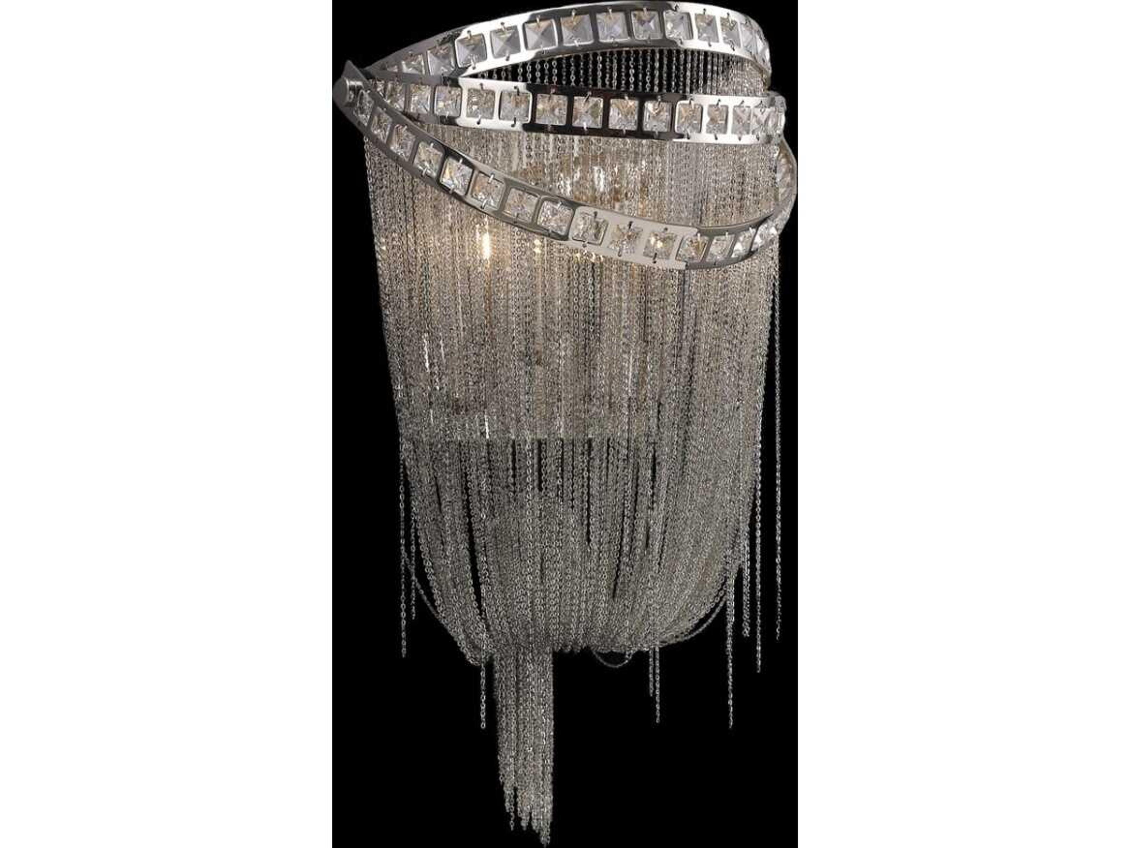 Wilshire Blvd Wall Sconce Polished Nickel Crystal