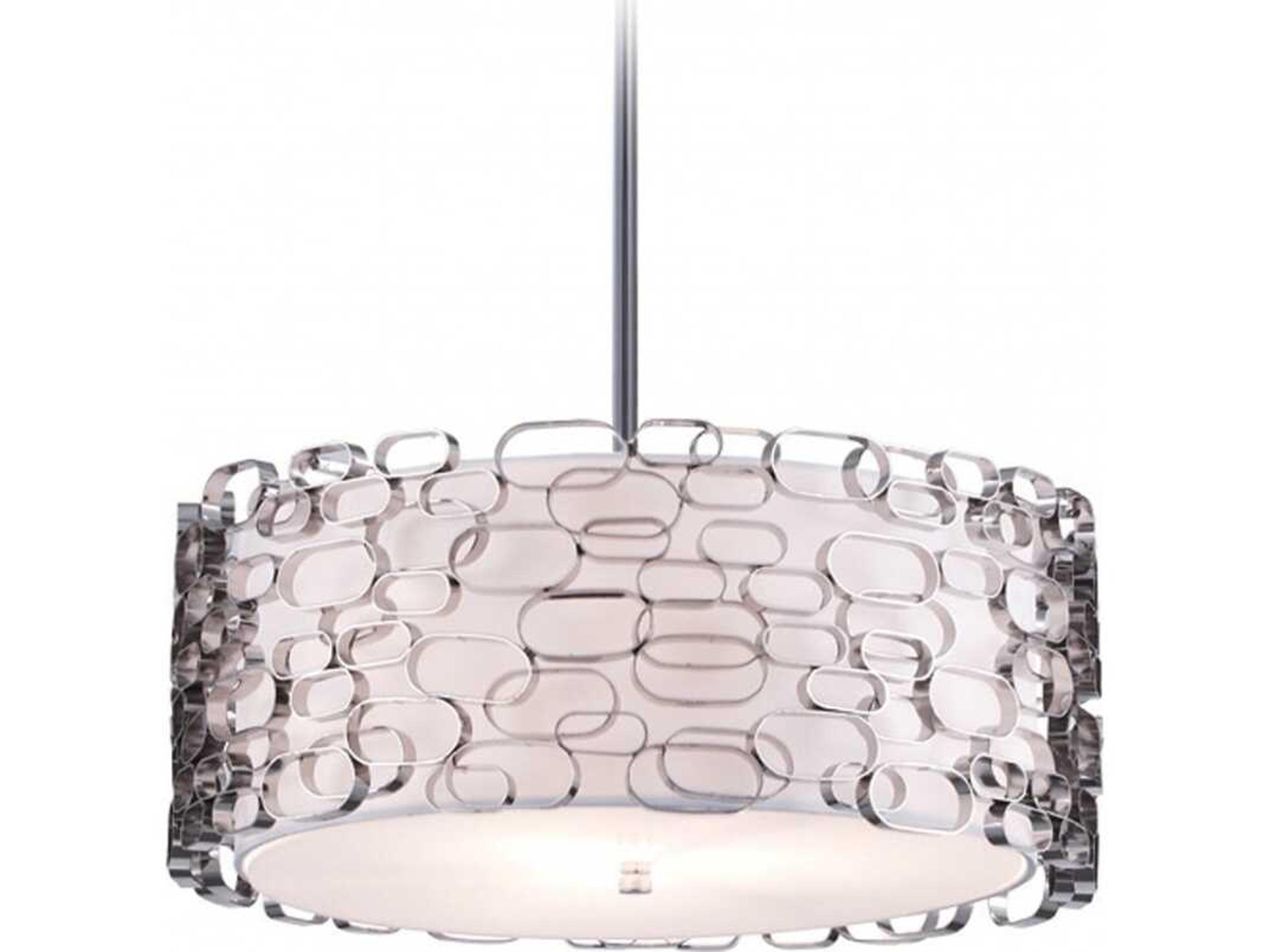 Avenue Lighting Ventura Blvd 4-Light Polished Nickel Drum Pendant