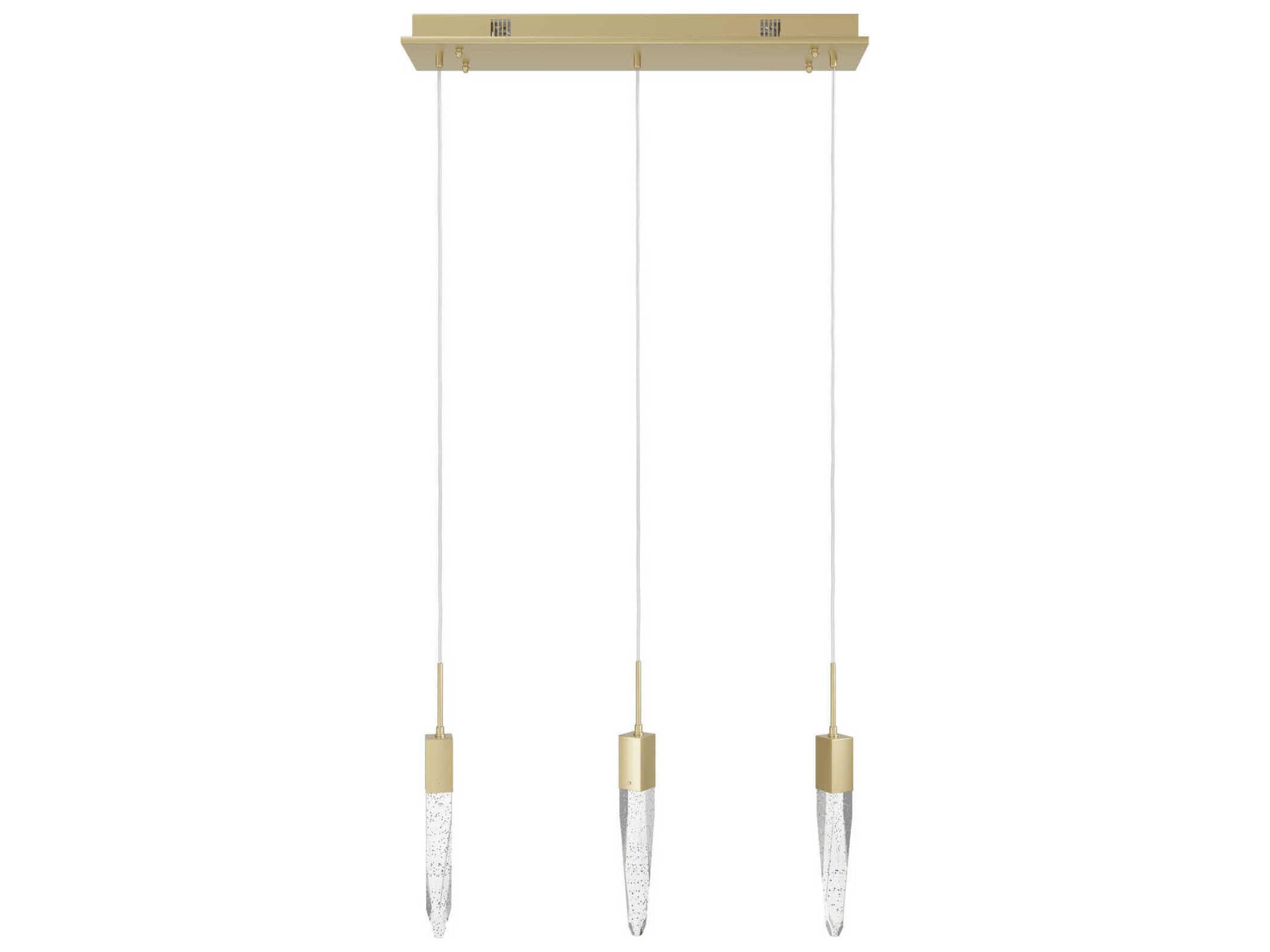 Aspen 3-Light LED Linear Pendant in Brushed Brass