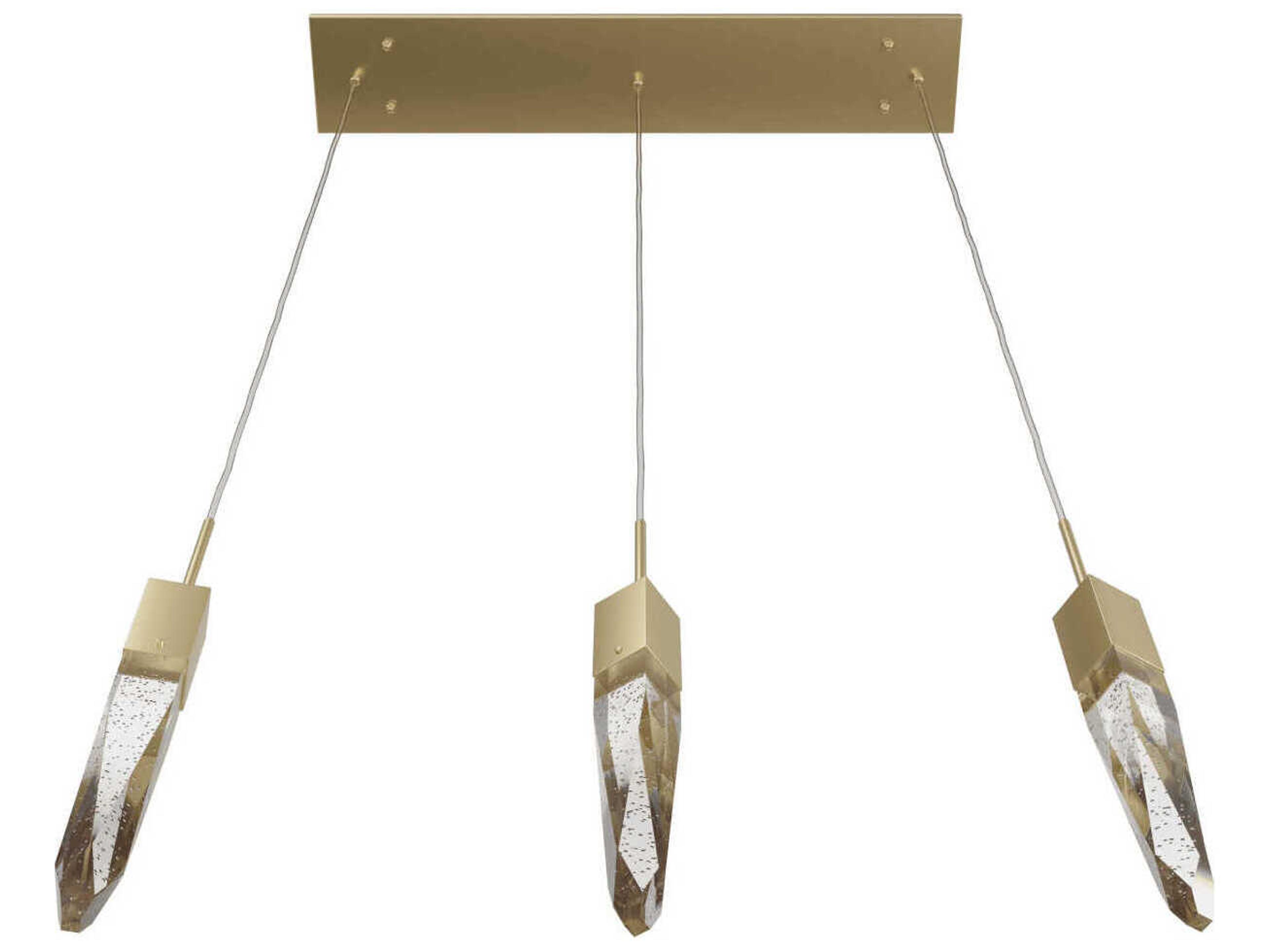 Avenue Lighting Aspen 3-Light Brushed Brass Linear Pendant