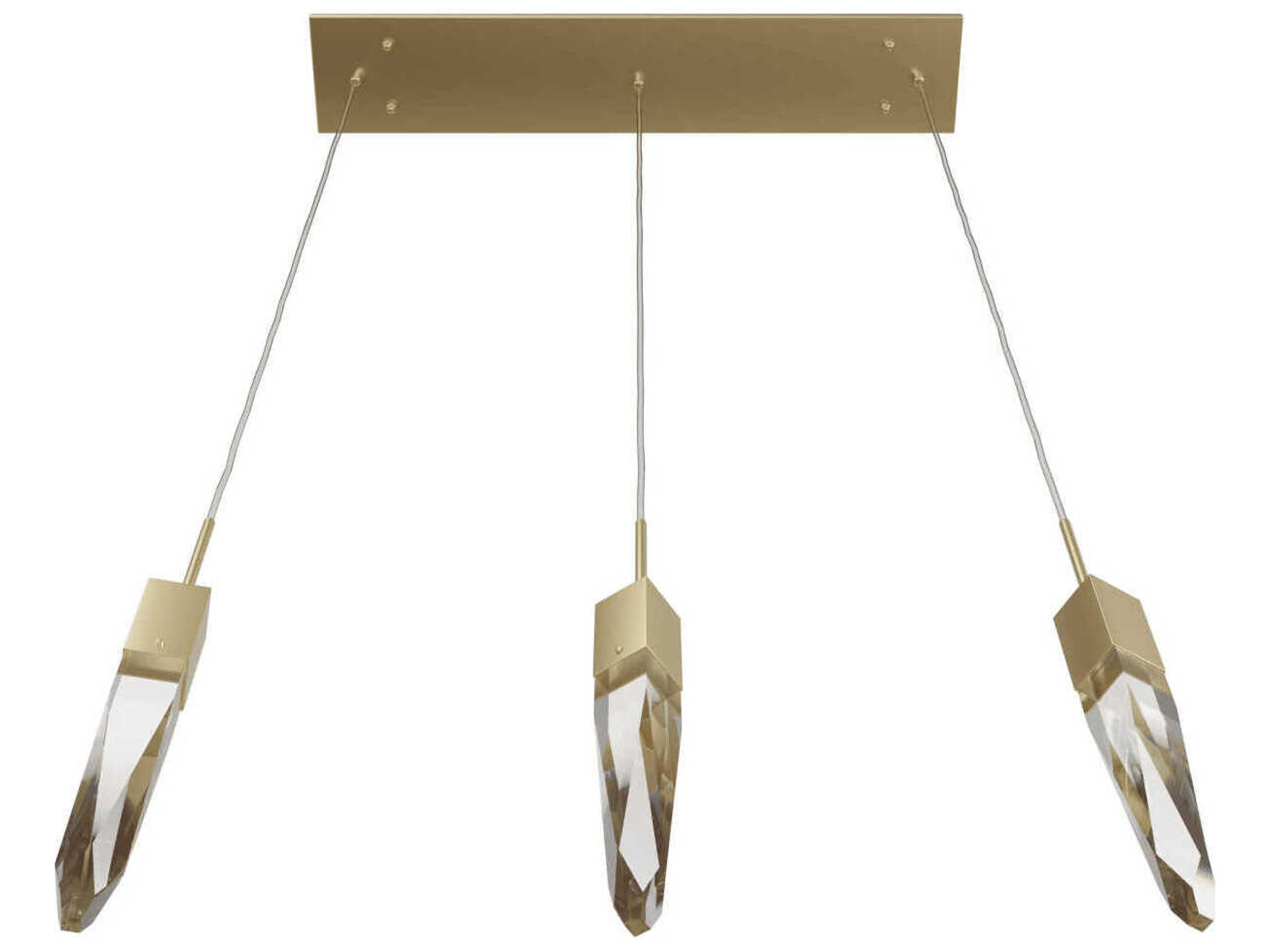 Avenue Lighting Aspen 3-Light Brushed Brass Linear Pendant