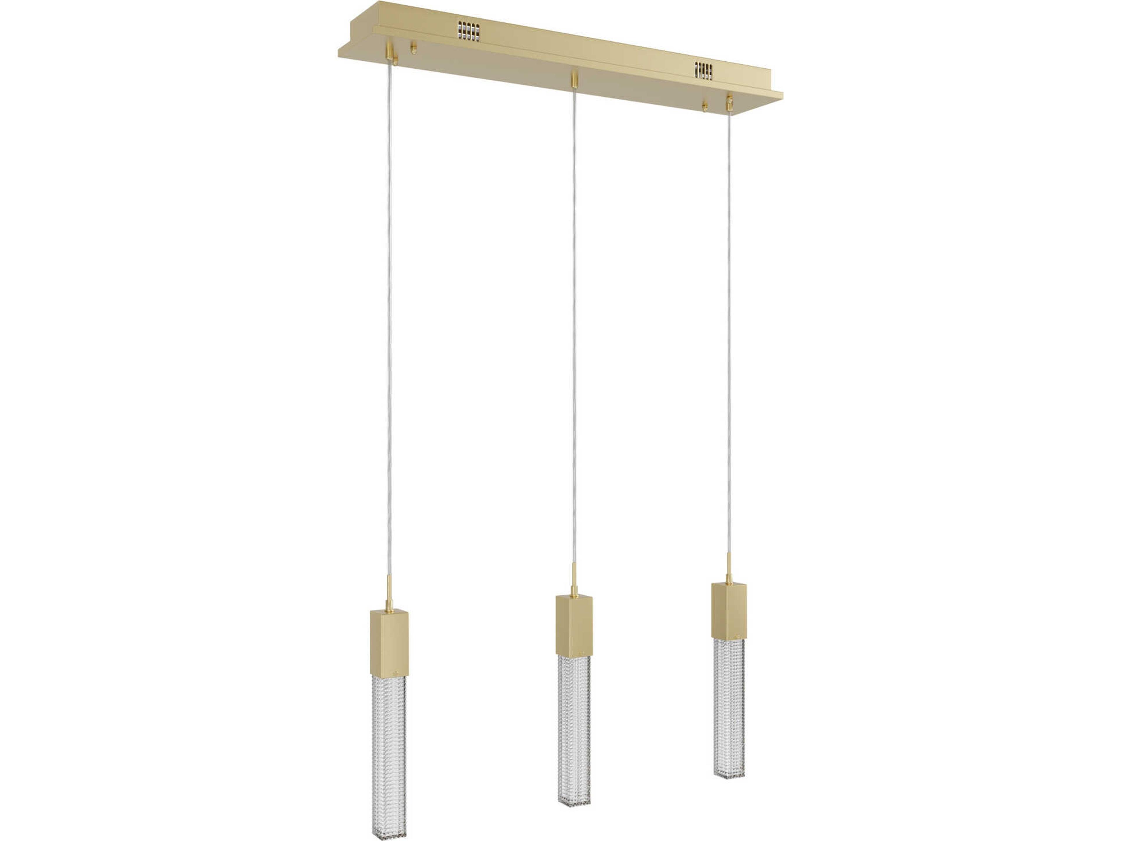Boa LED Linear Pendant with Rock-Studded Glass