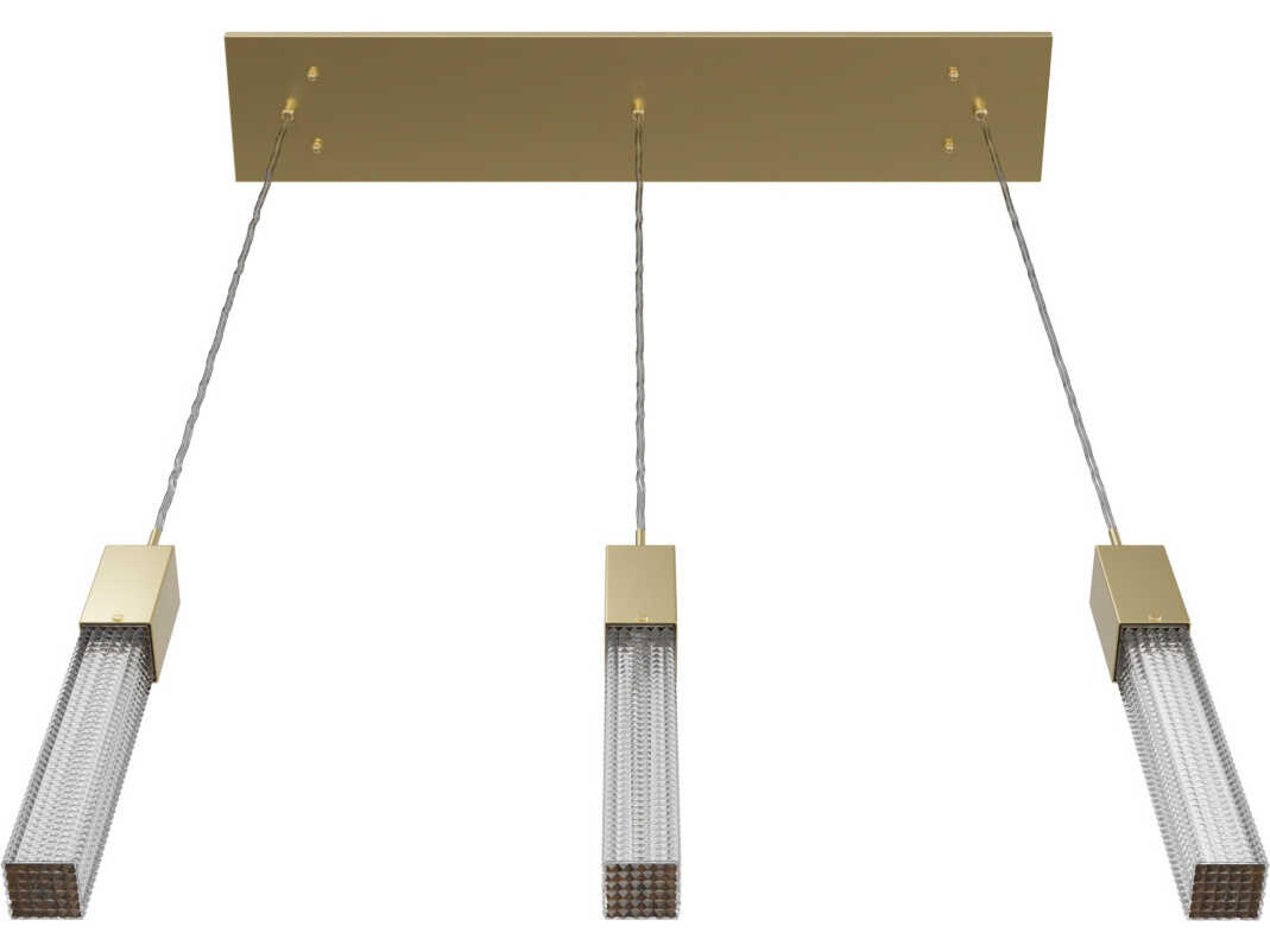 Avenue Lighting Boa 3-Light Brushed Brass Linear Island Pendant