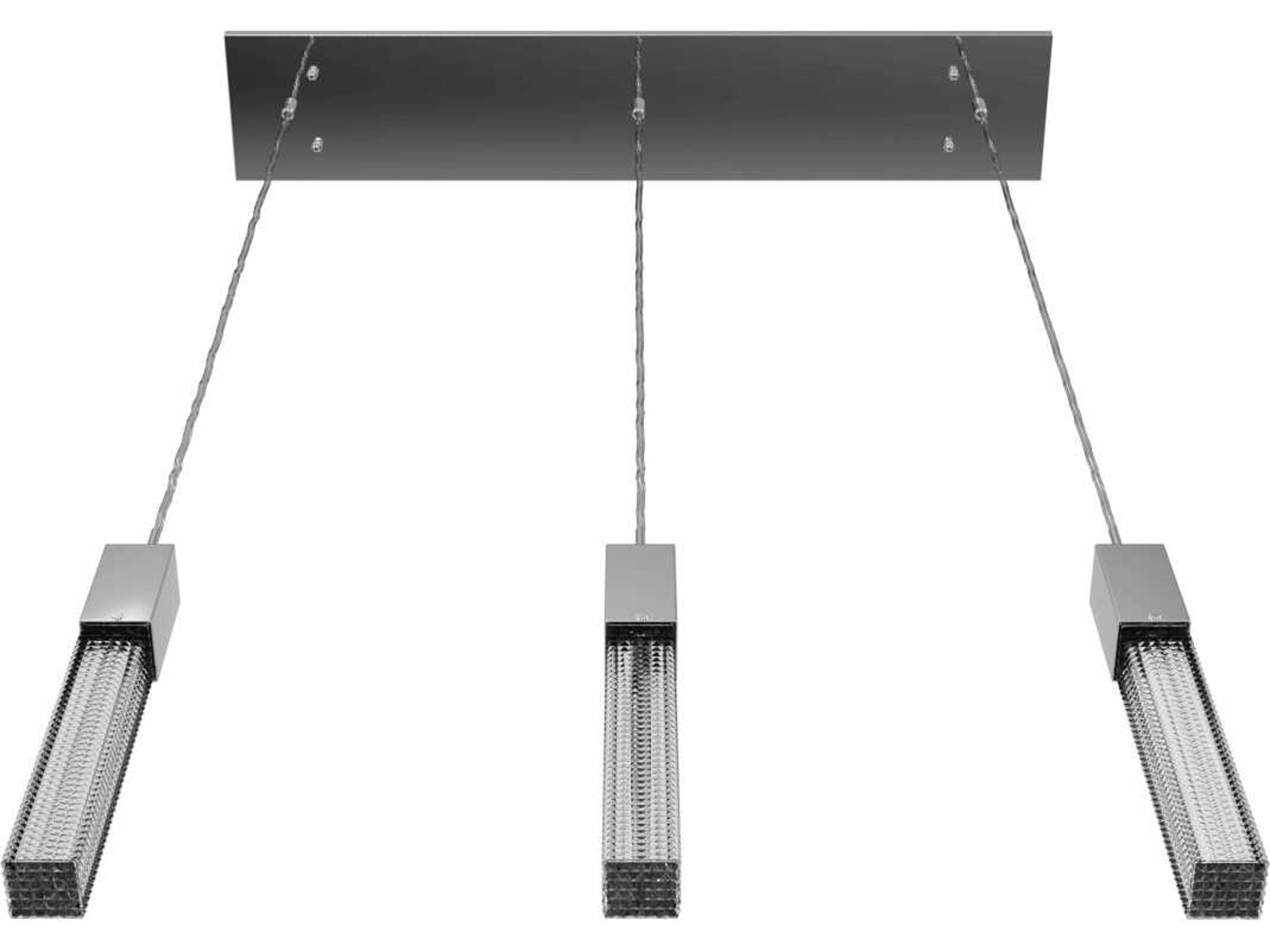 Avenue Lighting Boa 3-Light Polished Chrome Linear Island Pendant