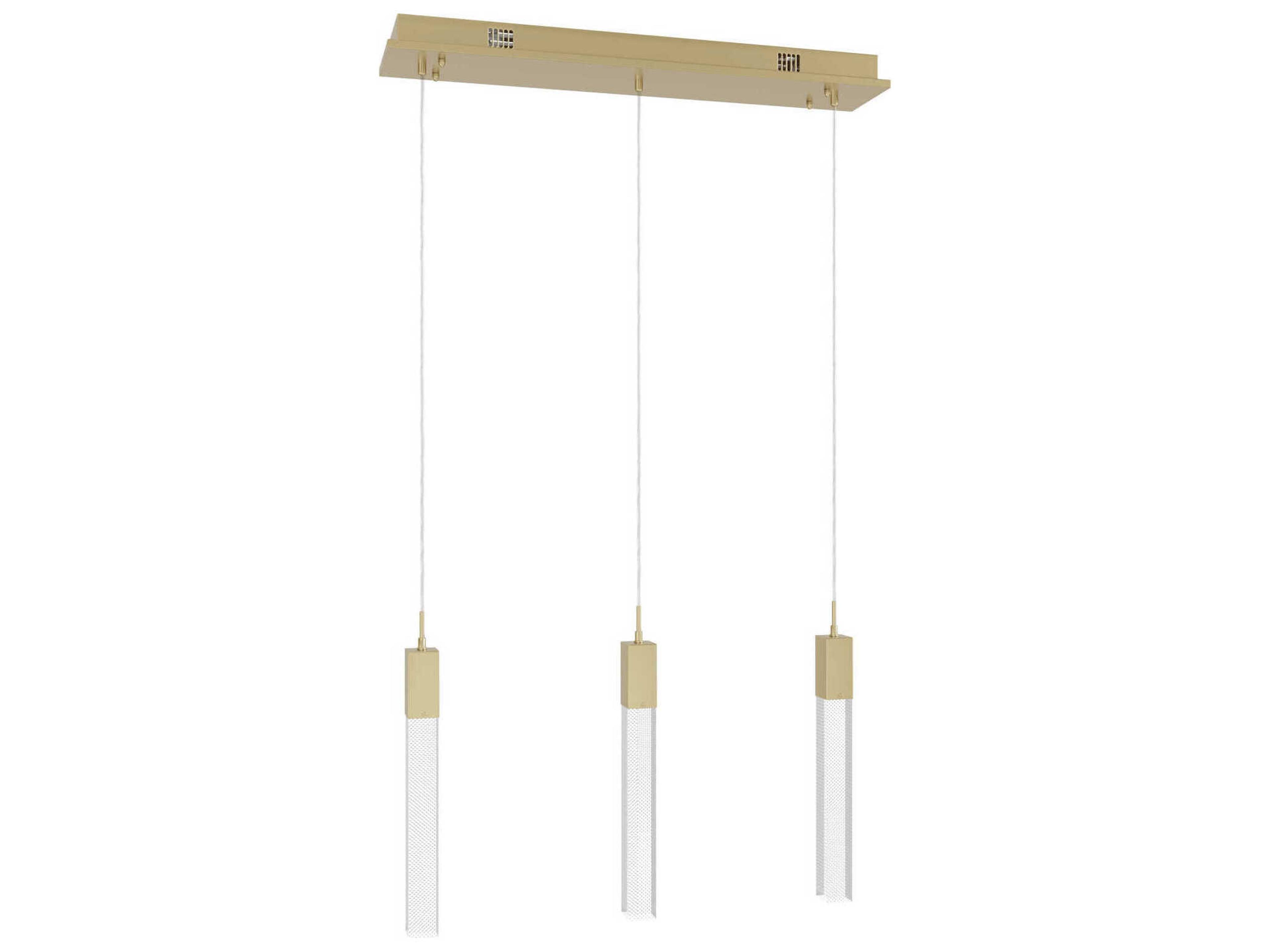 Avenue Lighting The Original Glacier 3-Light Brushed Brass Linear Pendant