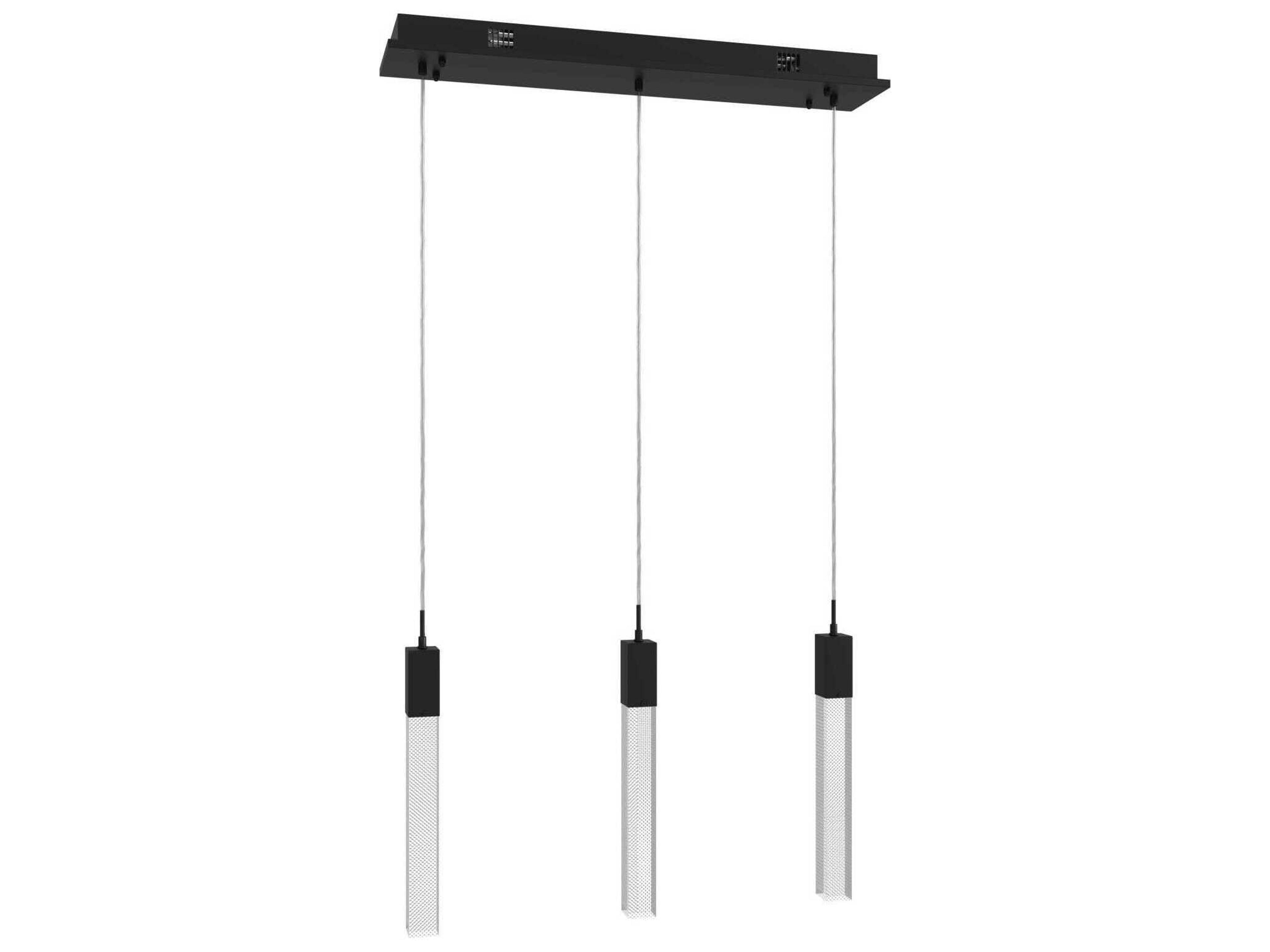 Avenue Lighting The Original Glacier 3-Light Black Linear Pendant
