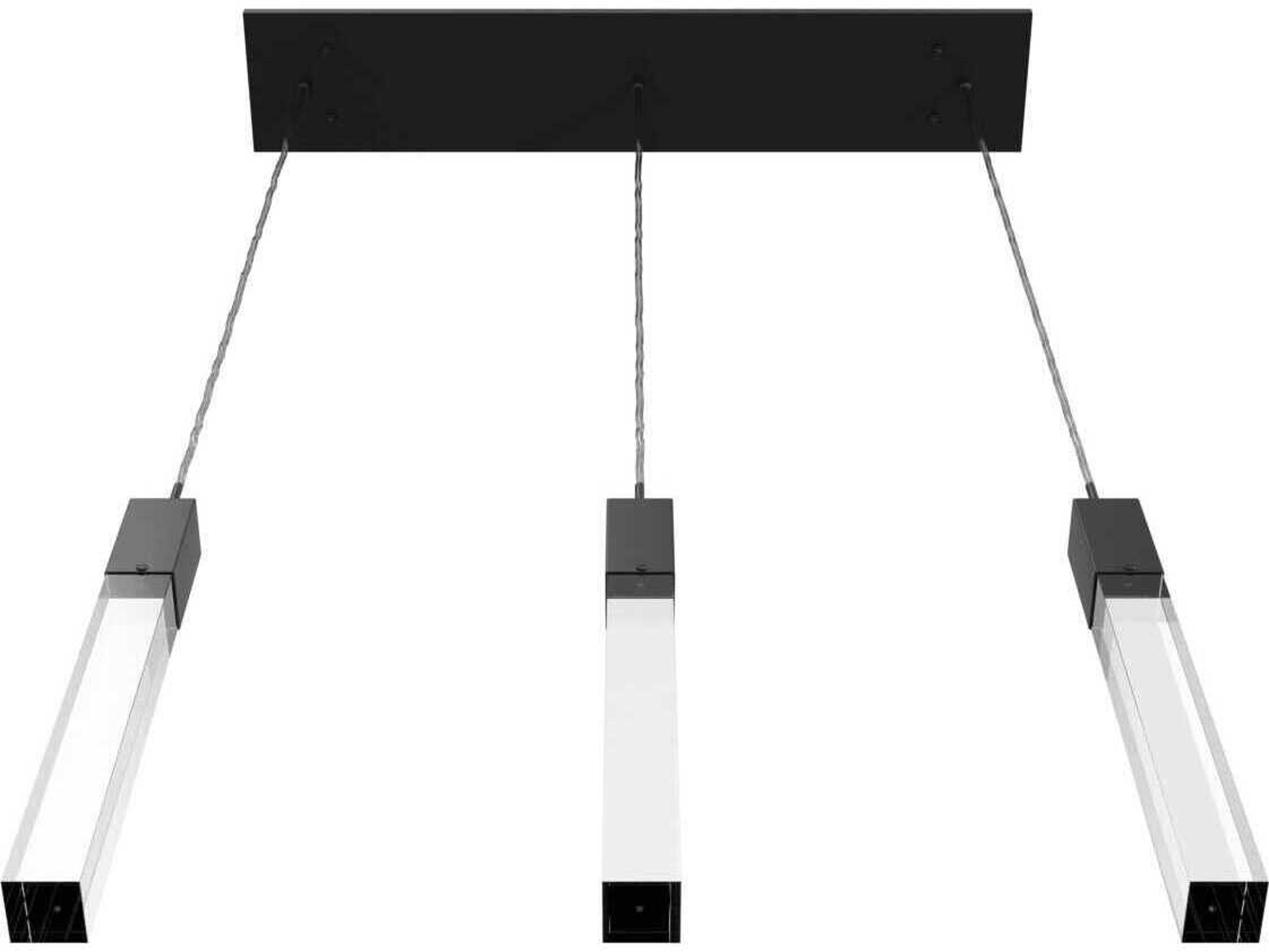 Avenue Lighting The Original Glacier 3-Light Black Linear Pendant