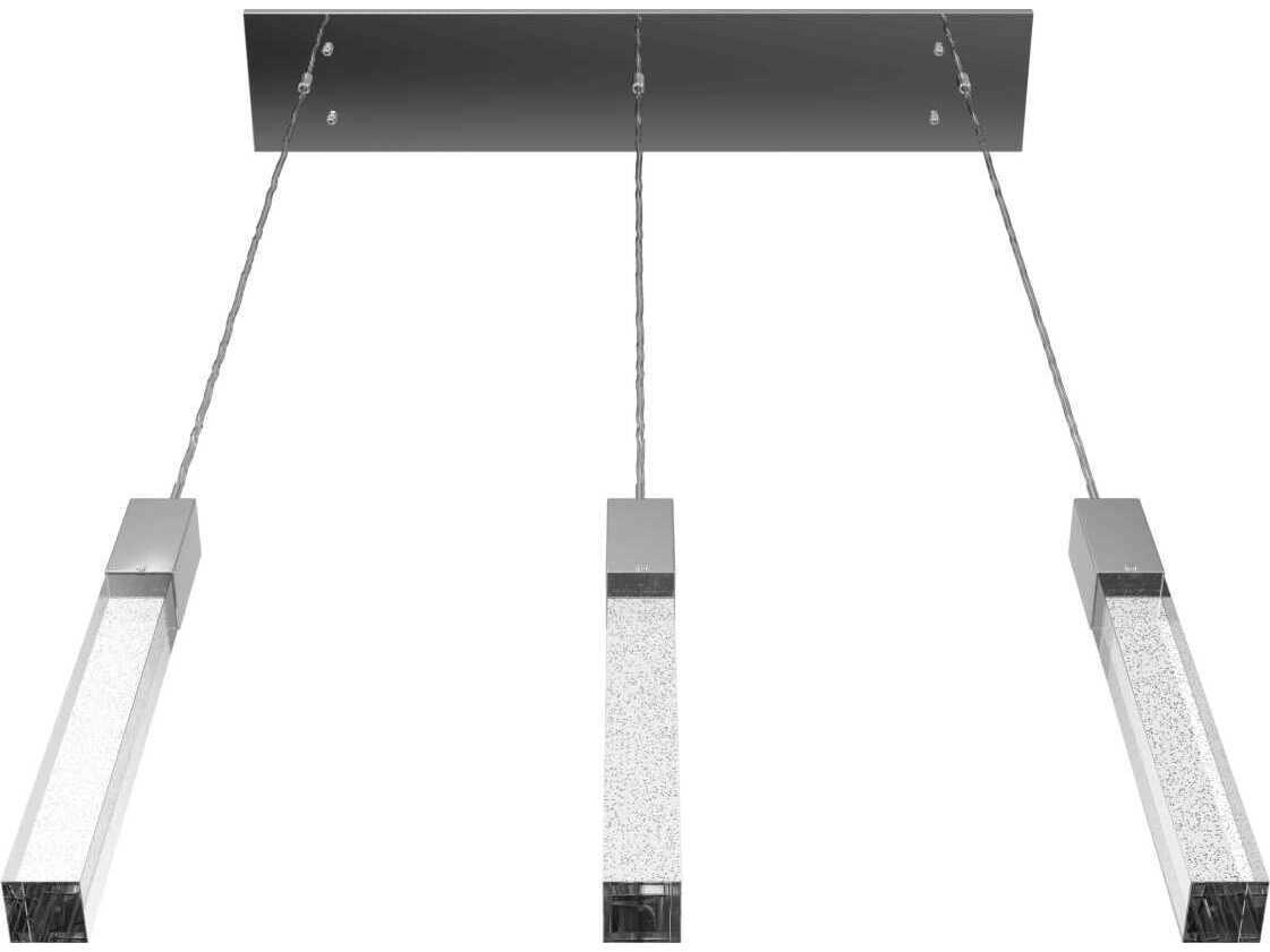 Avenue Lighting The Original Glacier 3-Light Polished Chrome Linear Pendant