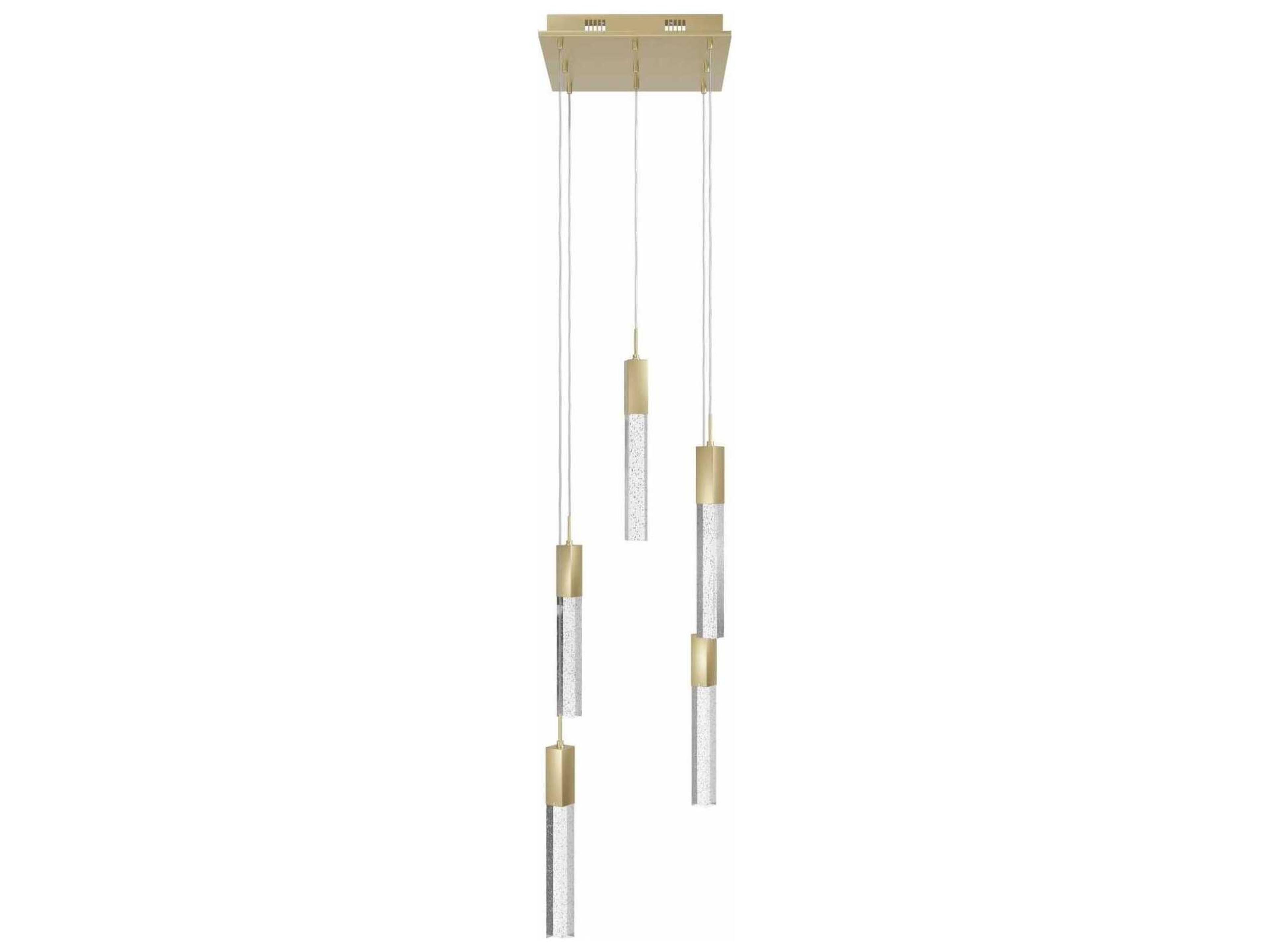 The Original Glacier 5-Light Multi-Port Pendant Brushed Brass
