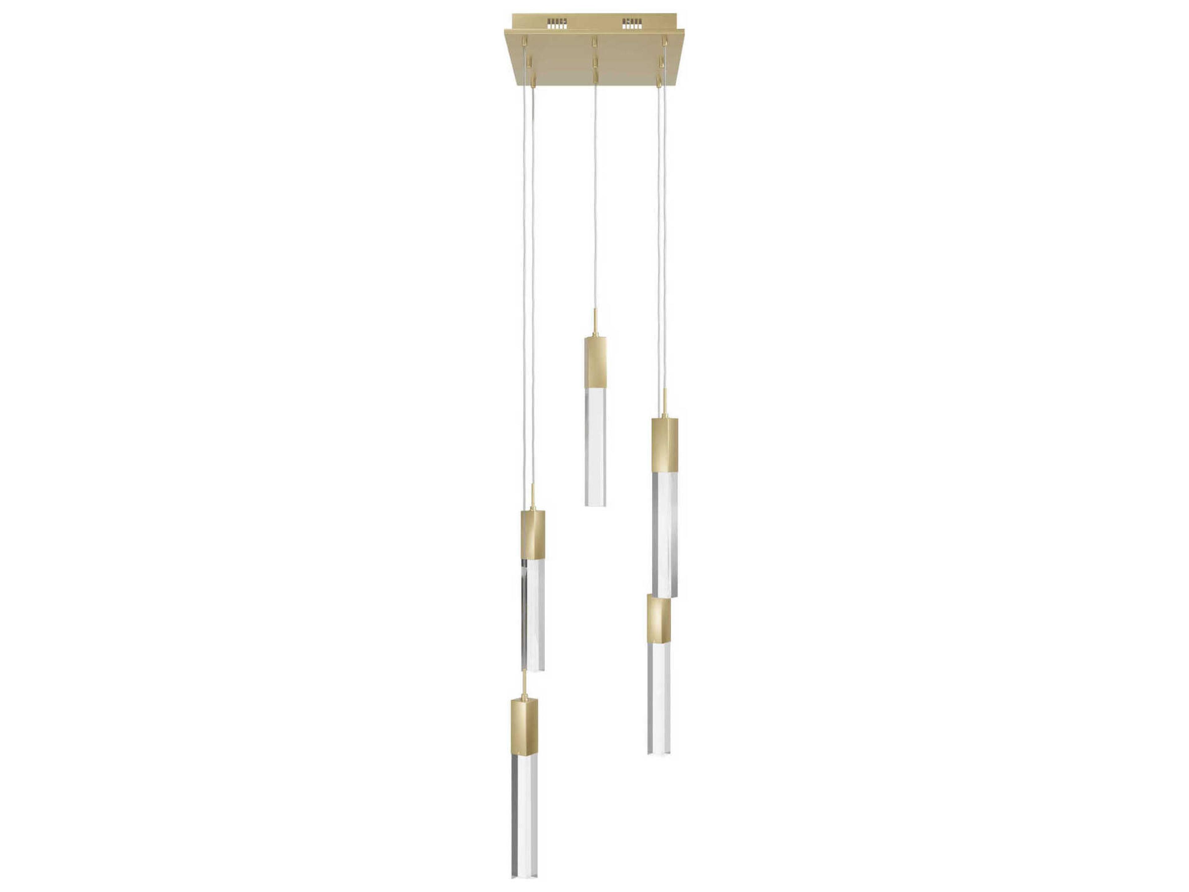 Avenue Lighting The Original Glacier 5-Light Brushed Brass Linear Pendant