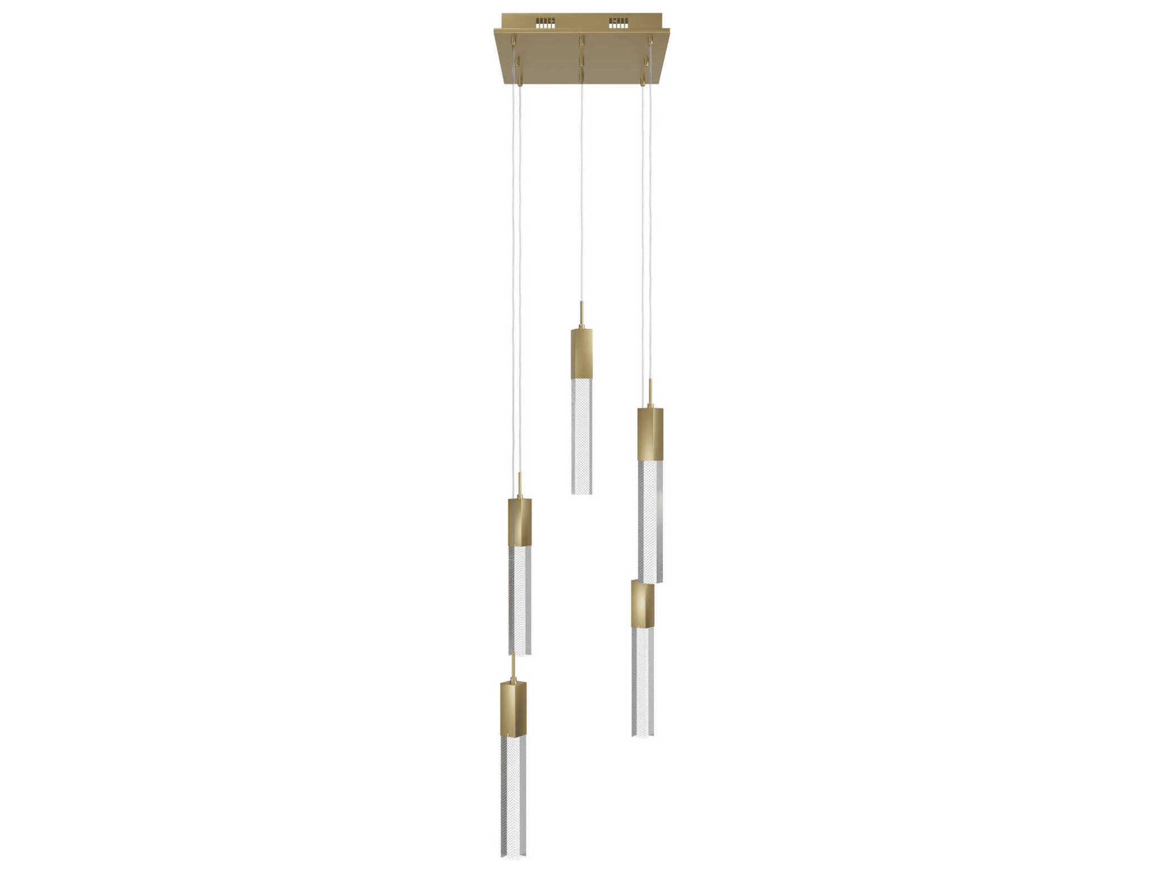 Avenue Lighting The Original Glacier 5-Light Brushed Brass Linear Pendant