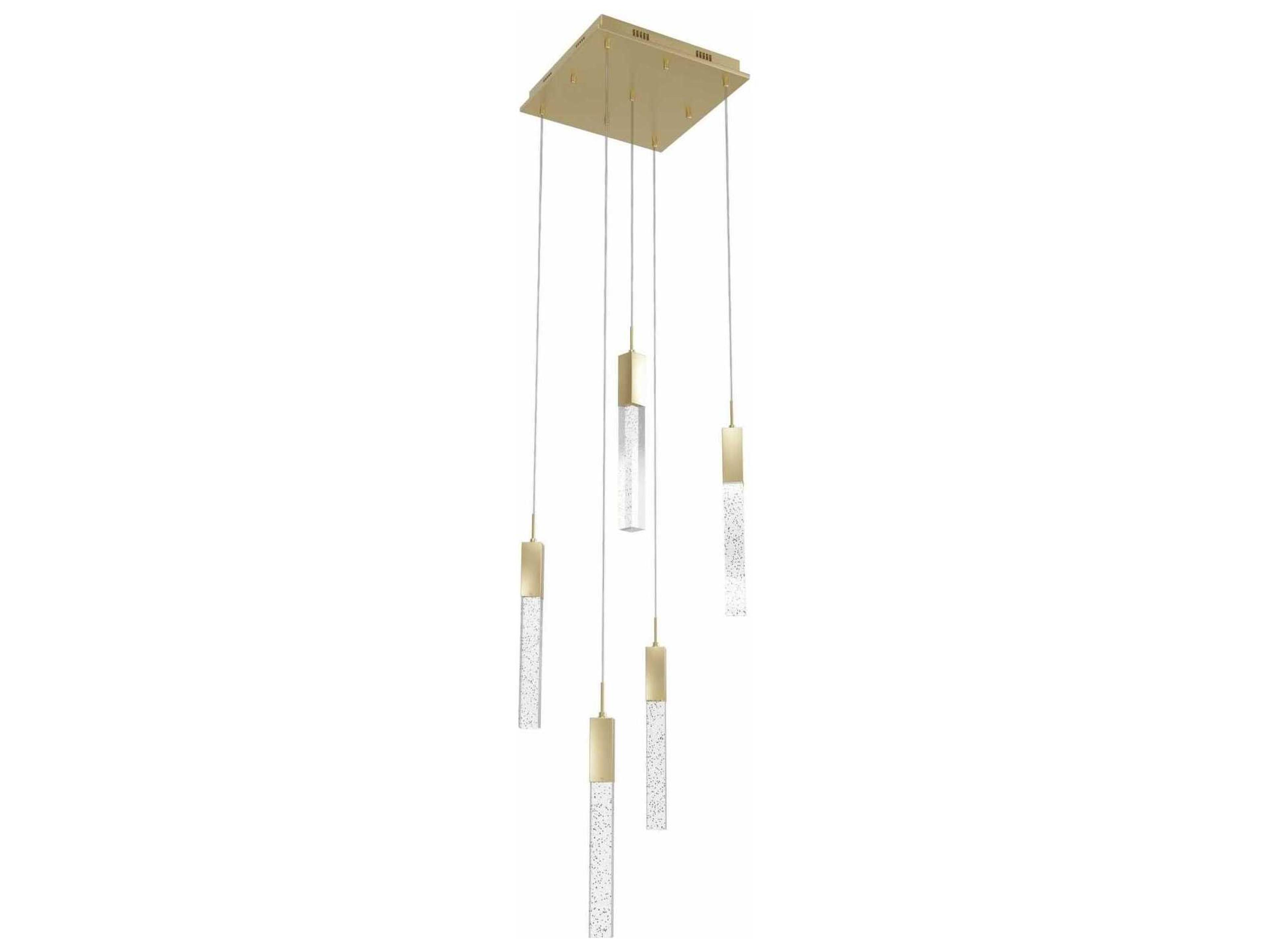 Avenue Lighting The Original Glacier 5-Light Brushed Brass Linear Pendant