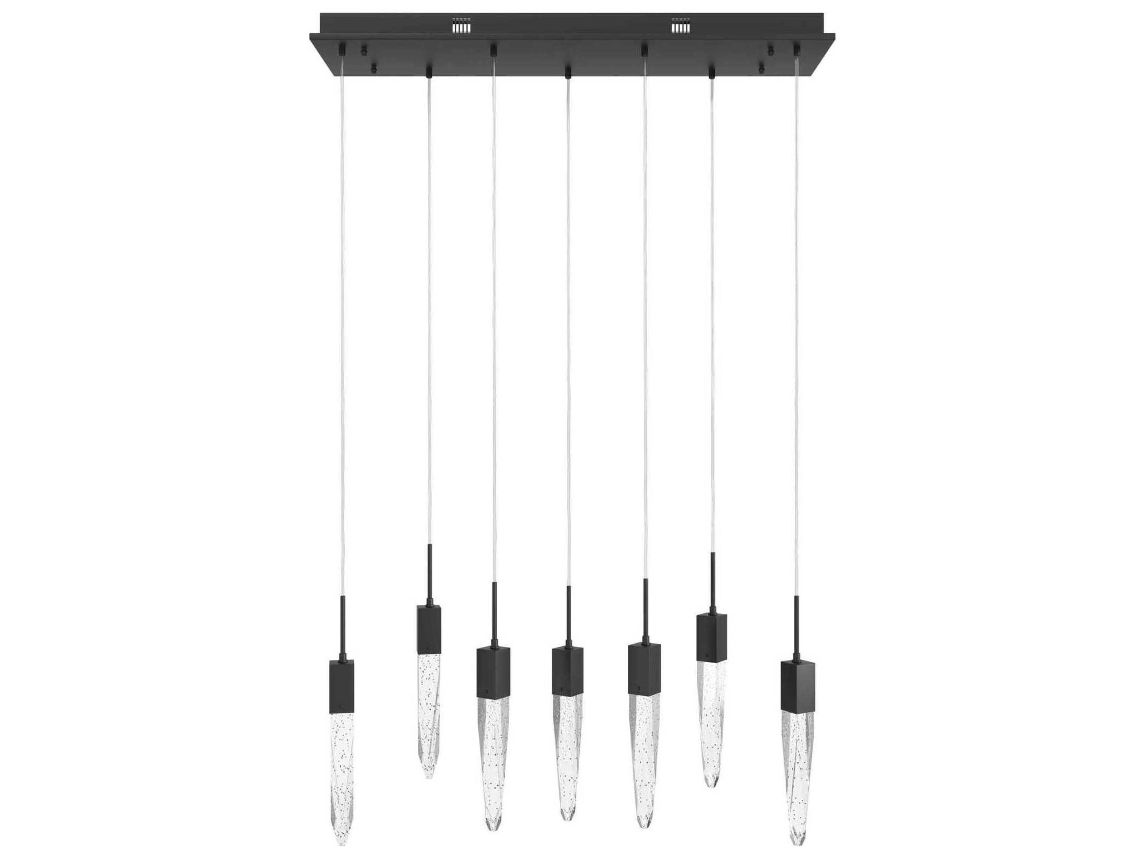 Aspen LED Crystal Linear Pendant Modern Black