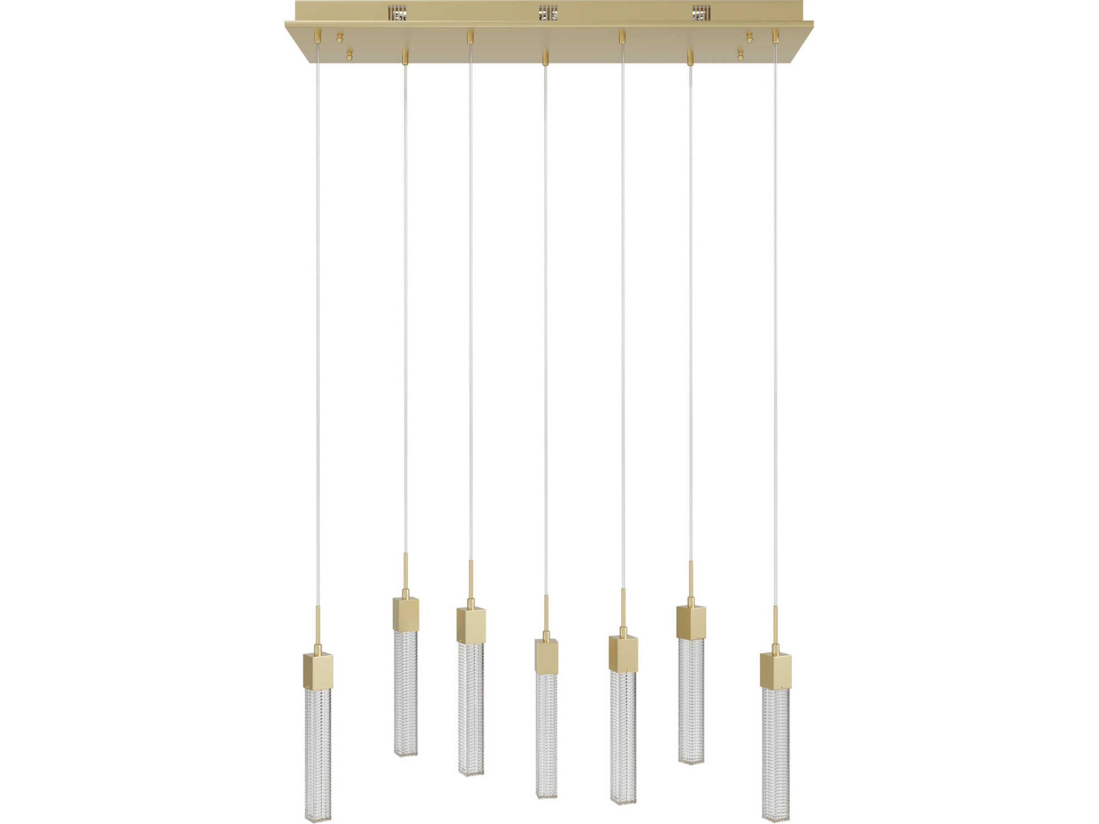 Boa Collection 7 Light Multi Port Pendant in Brushed Brass