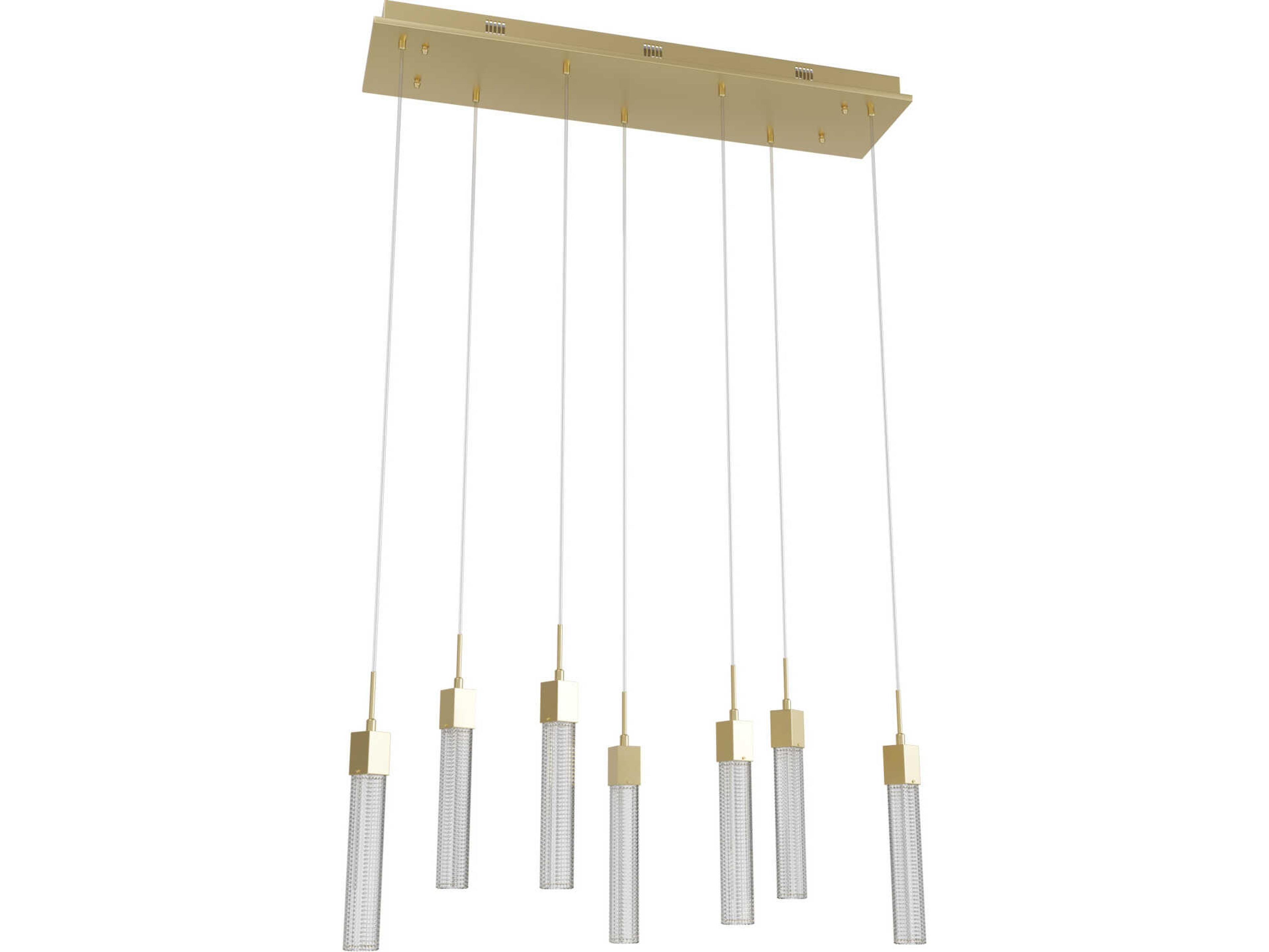 Avenue Lighting Boa 7-Light Brushed Brass Linear Island Pendant