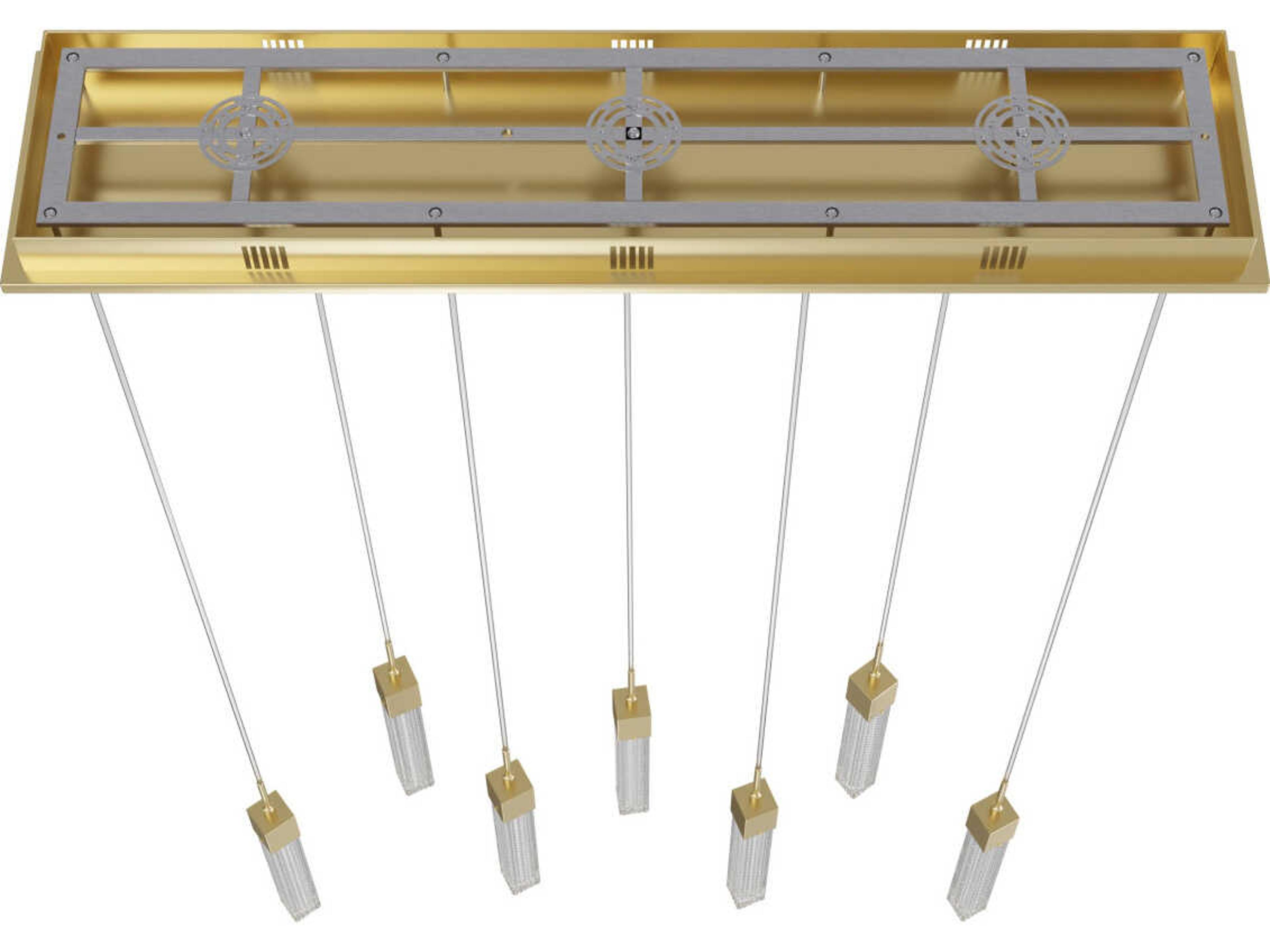 Avenue Lighting Boa 7-Light Brushed Brass Linear Island Pendant