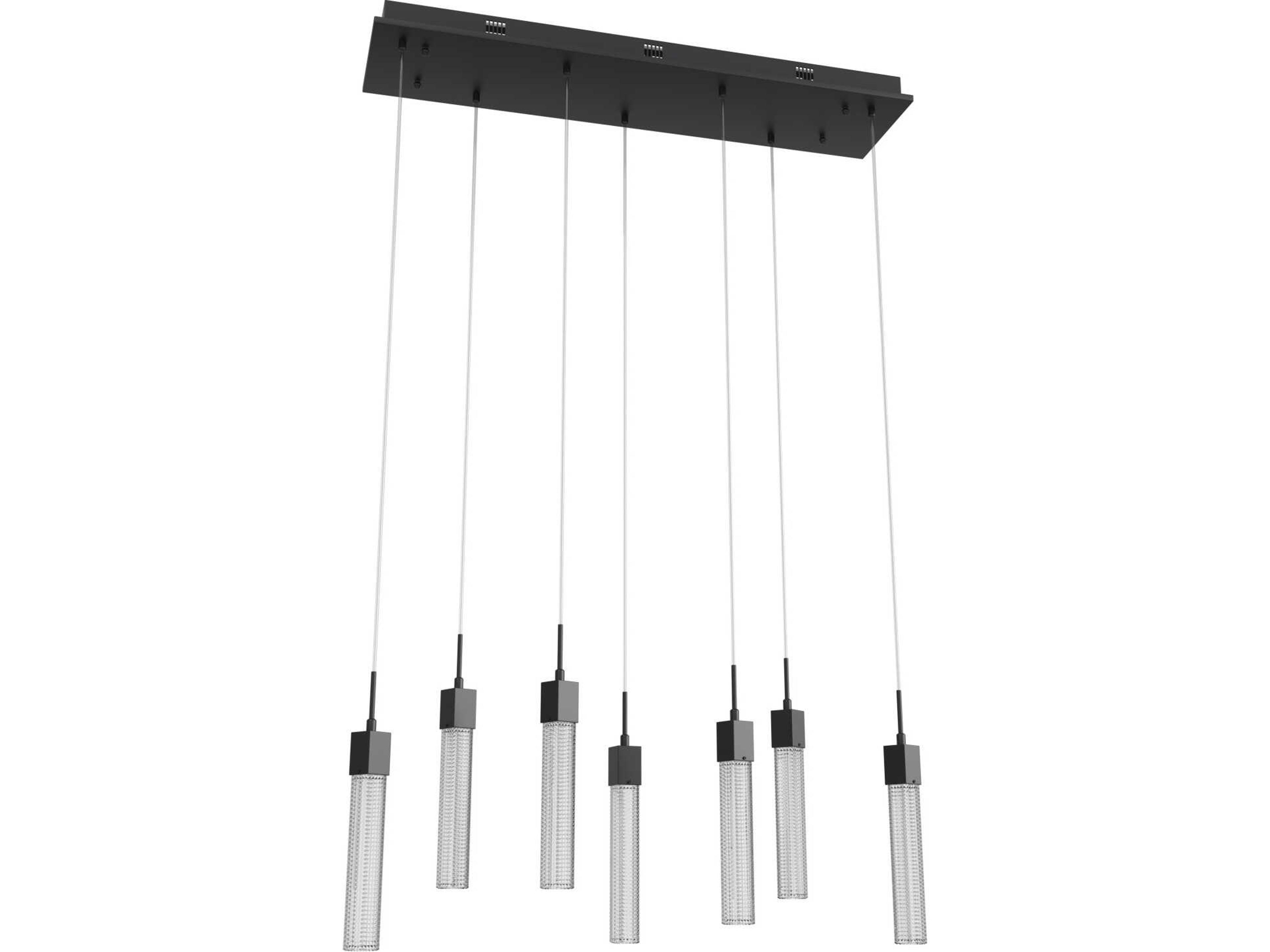 Avenue Lighting Boa 7-Light Black Linear Island Pendant