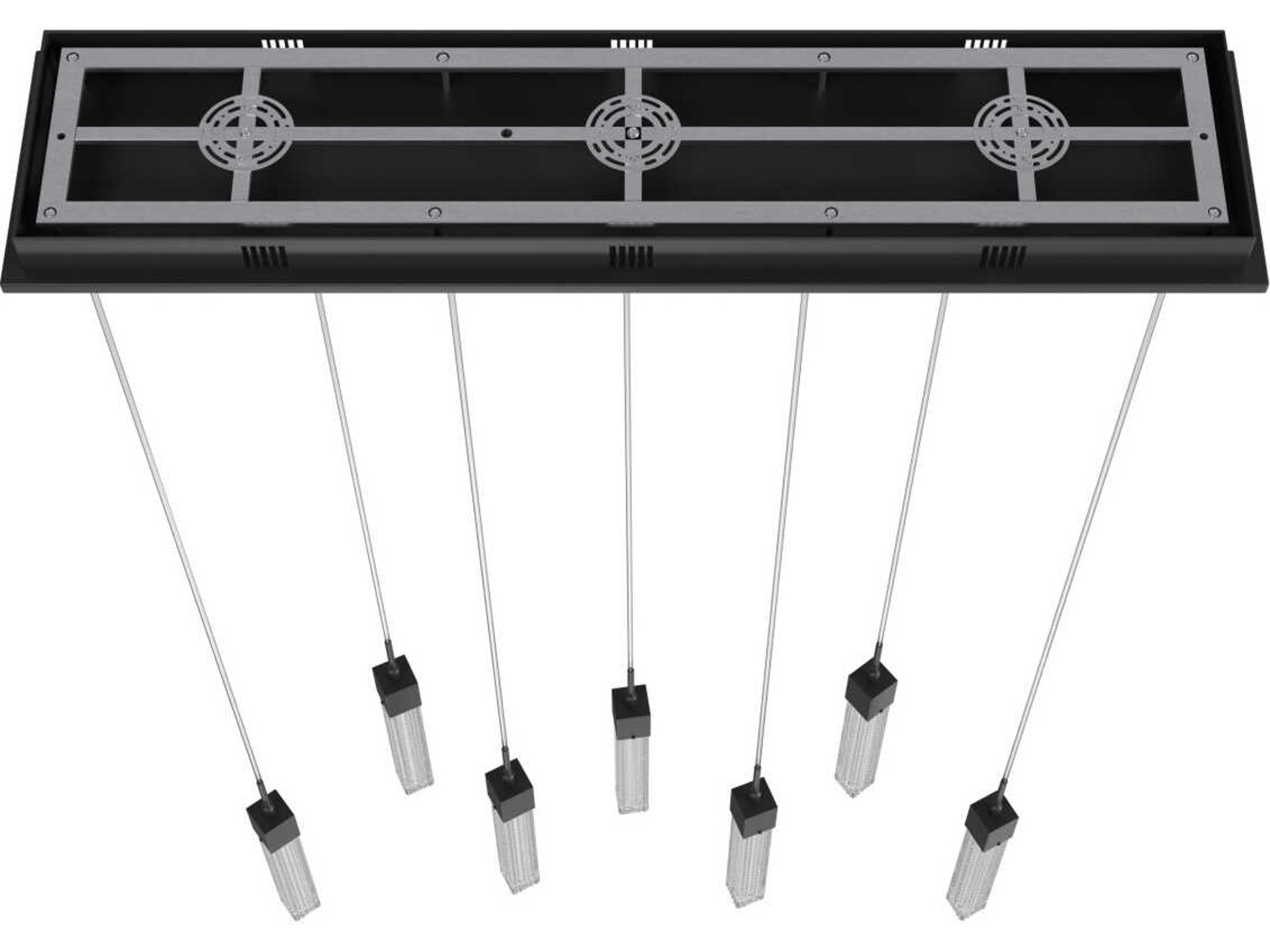 Avenue Lighting Boa 7-Light Black Linear Island Pendant