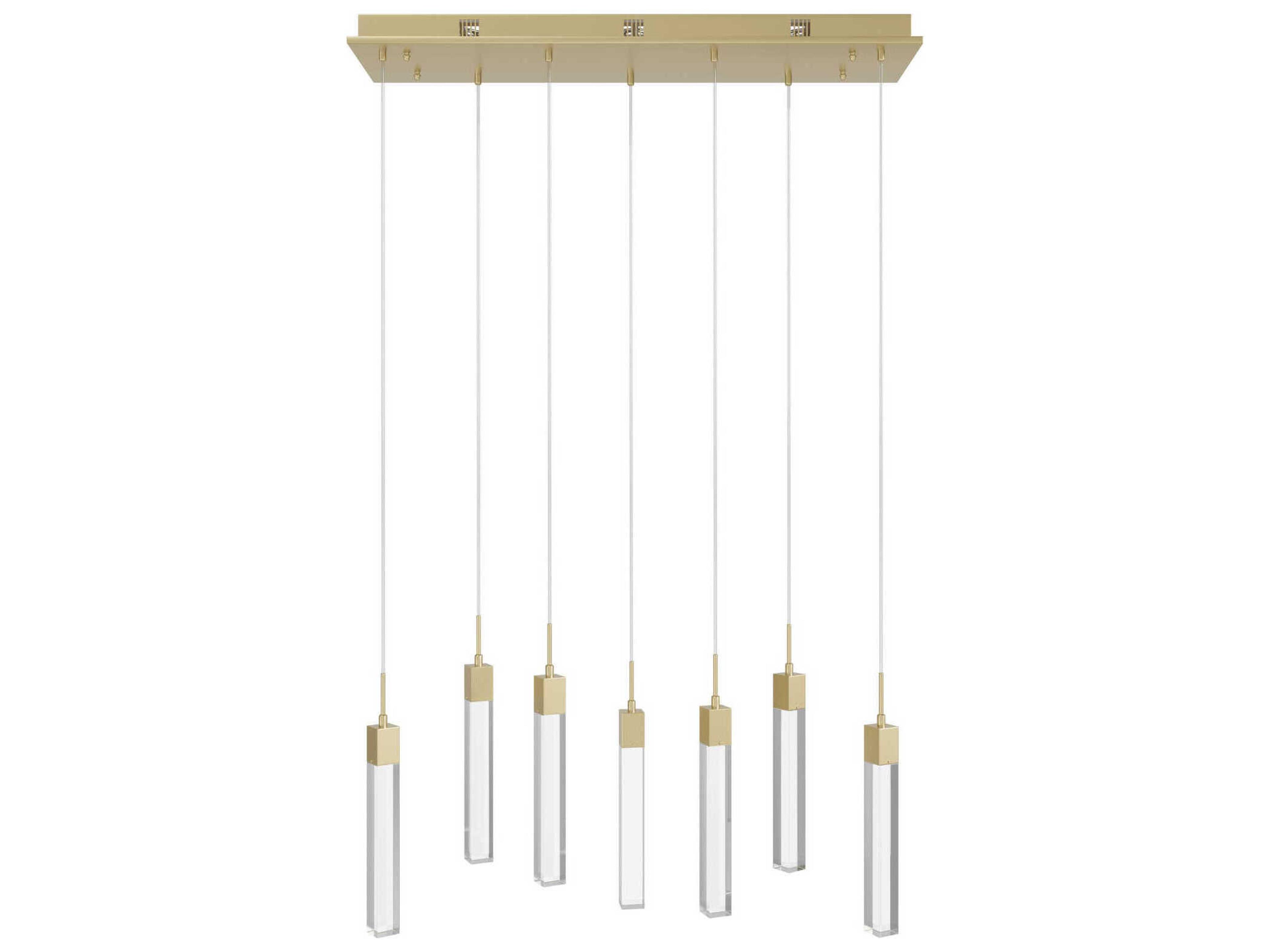 Avenue Lighting The Original Glacier 7-Light Brushed Brass Linear Pendant