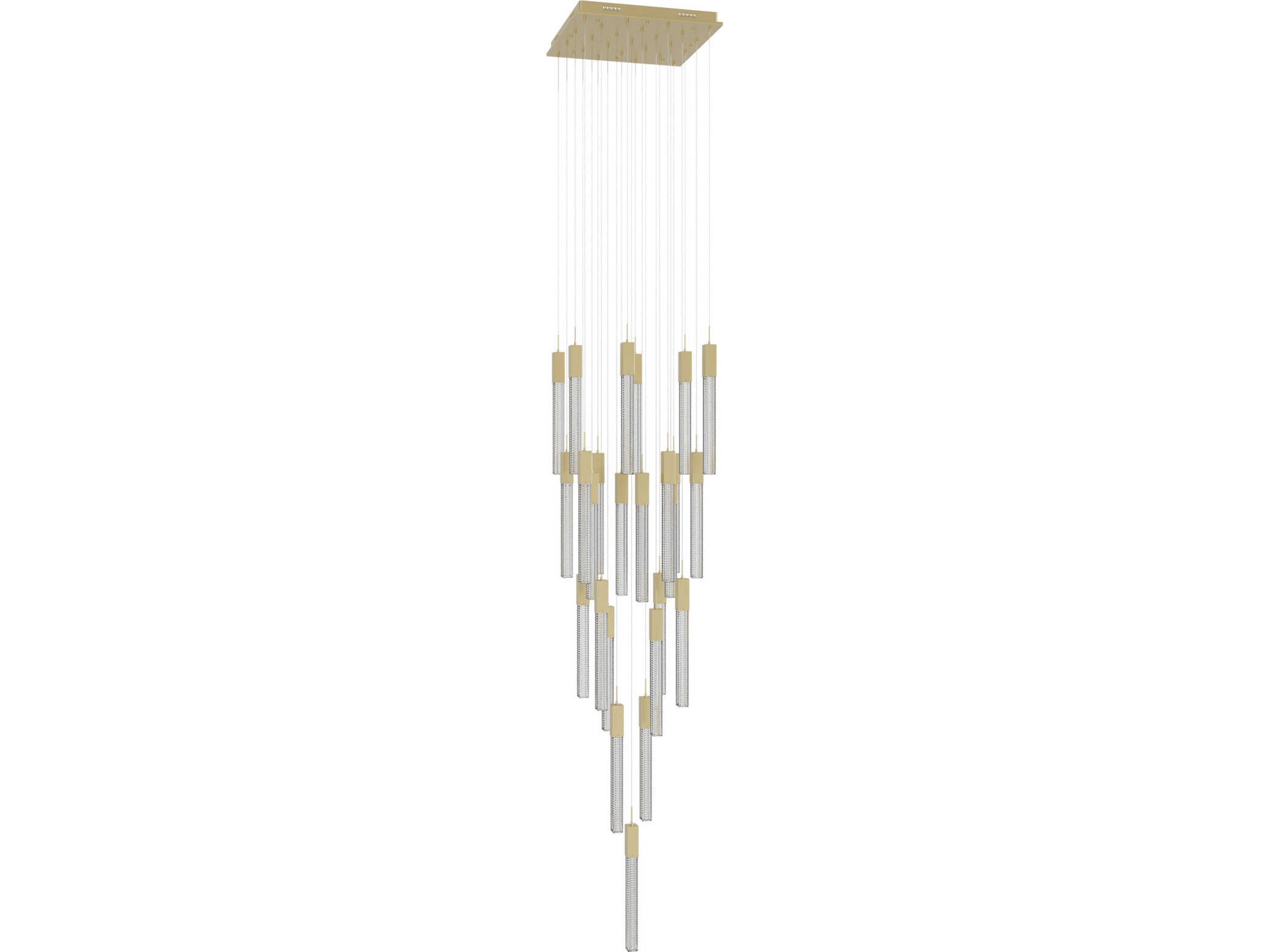 Boa Collection 25 Light Multi Port Pendant in Brushed Brass