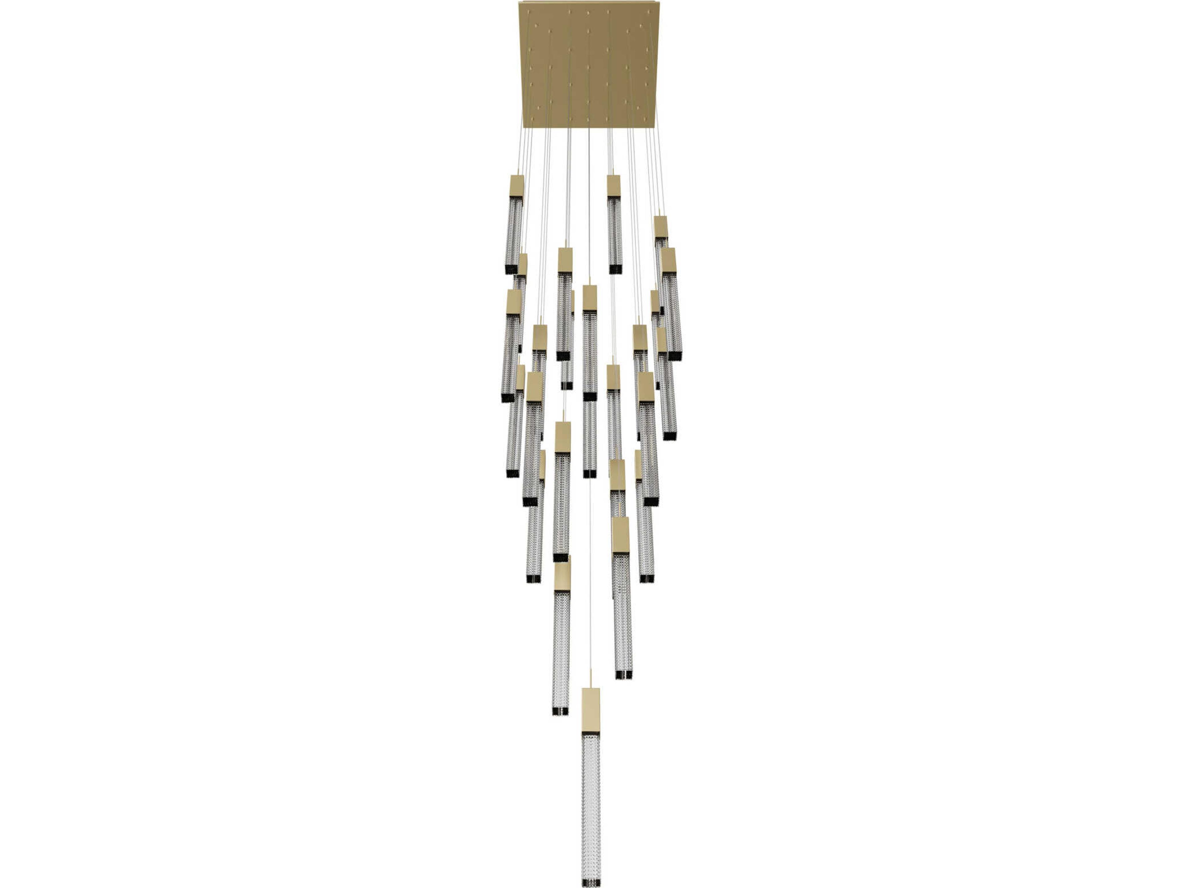 Avenue Lighting Boa 25-Light Brushed Brass Linear Pendant