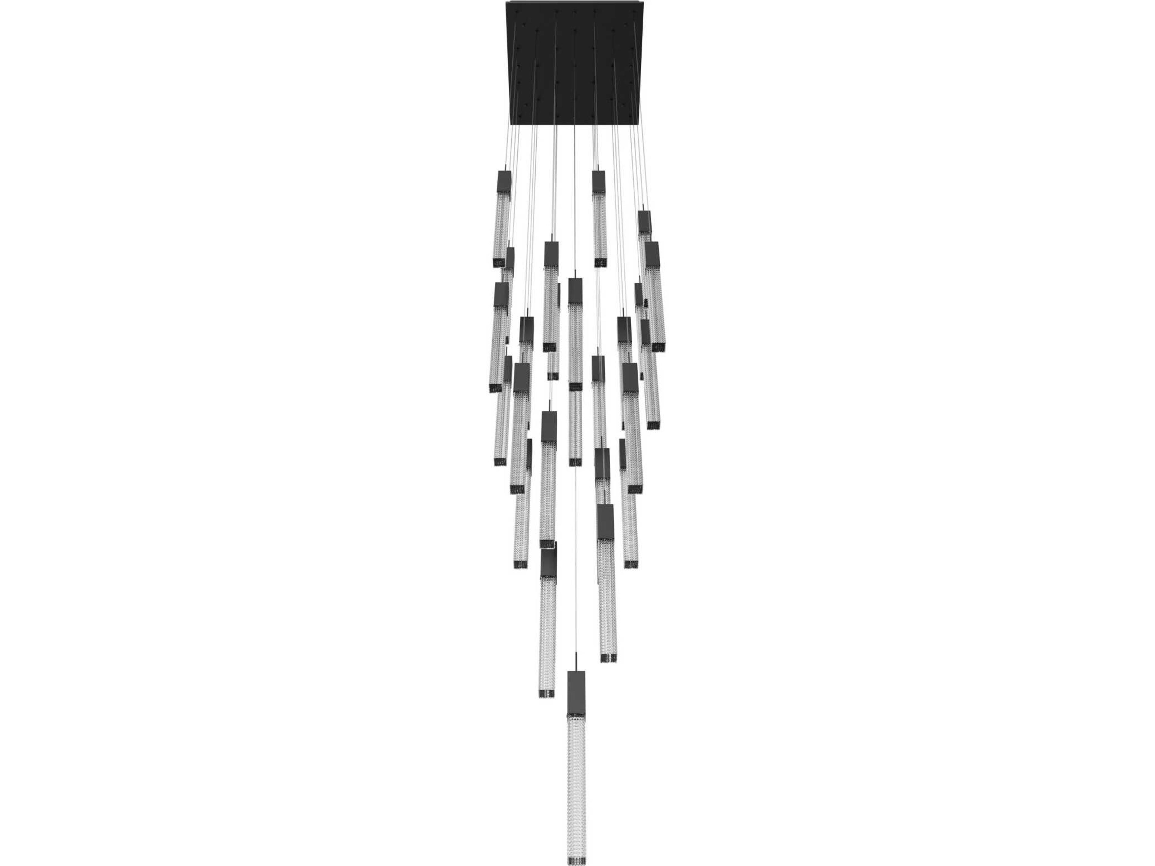 Avenue Lighting Boa 25-Light Black Linear Pendant