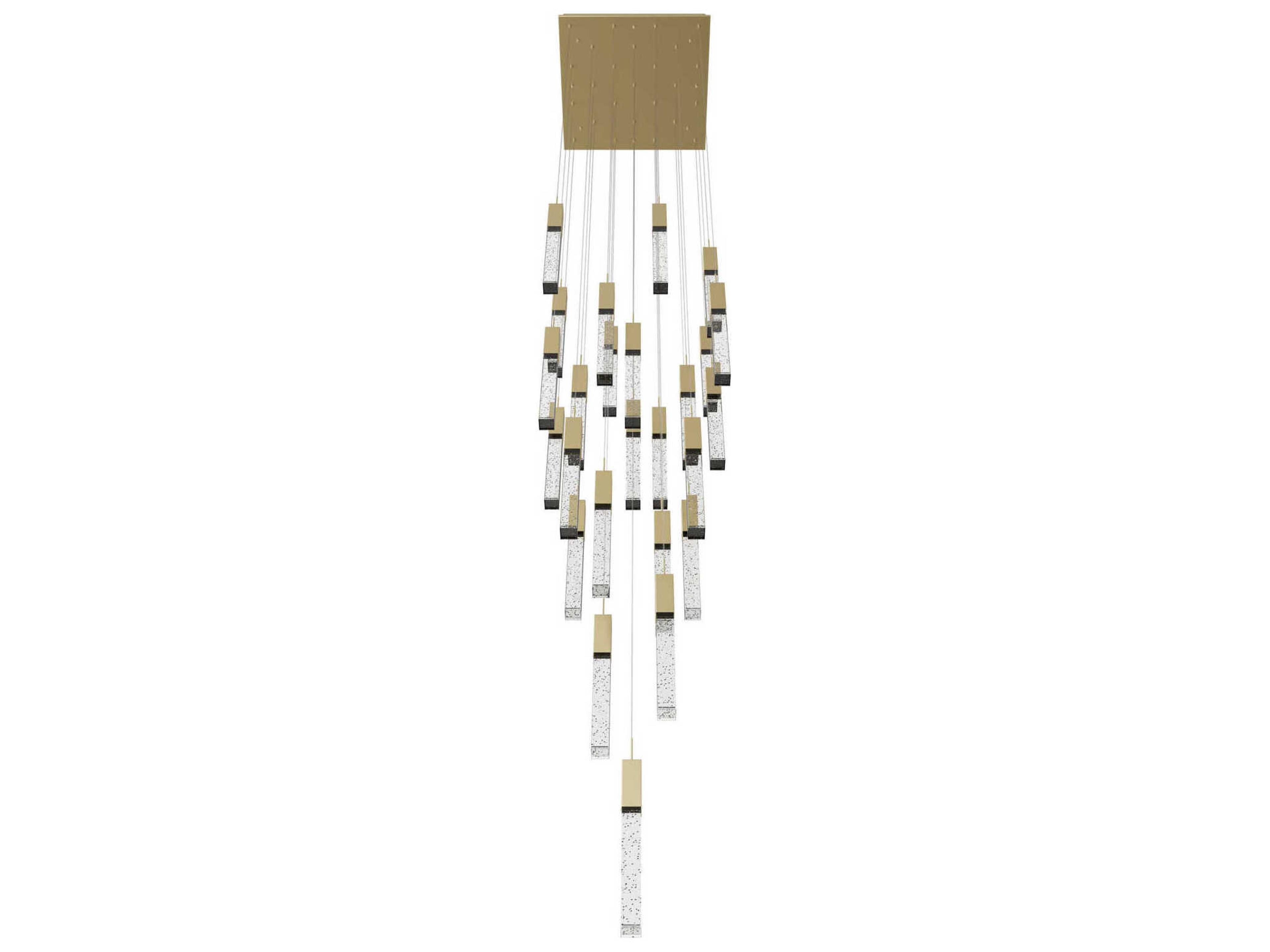 Avenue Lighting The Original Glacier 25-Light Brushed Brass Linear Pendant